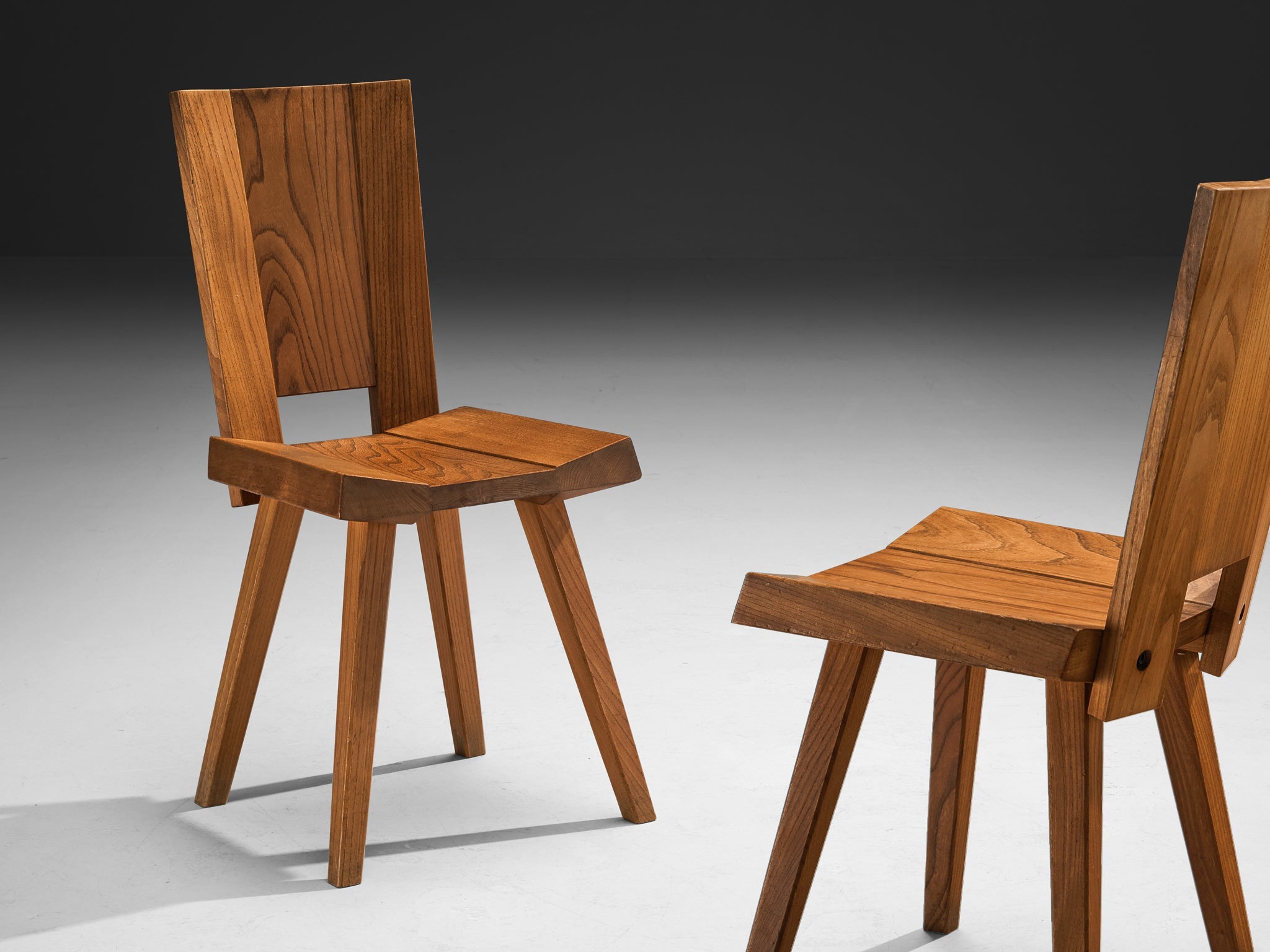 Atelier C. Demoyen Set of Six Chairs in Solid Elm seating Morentz