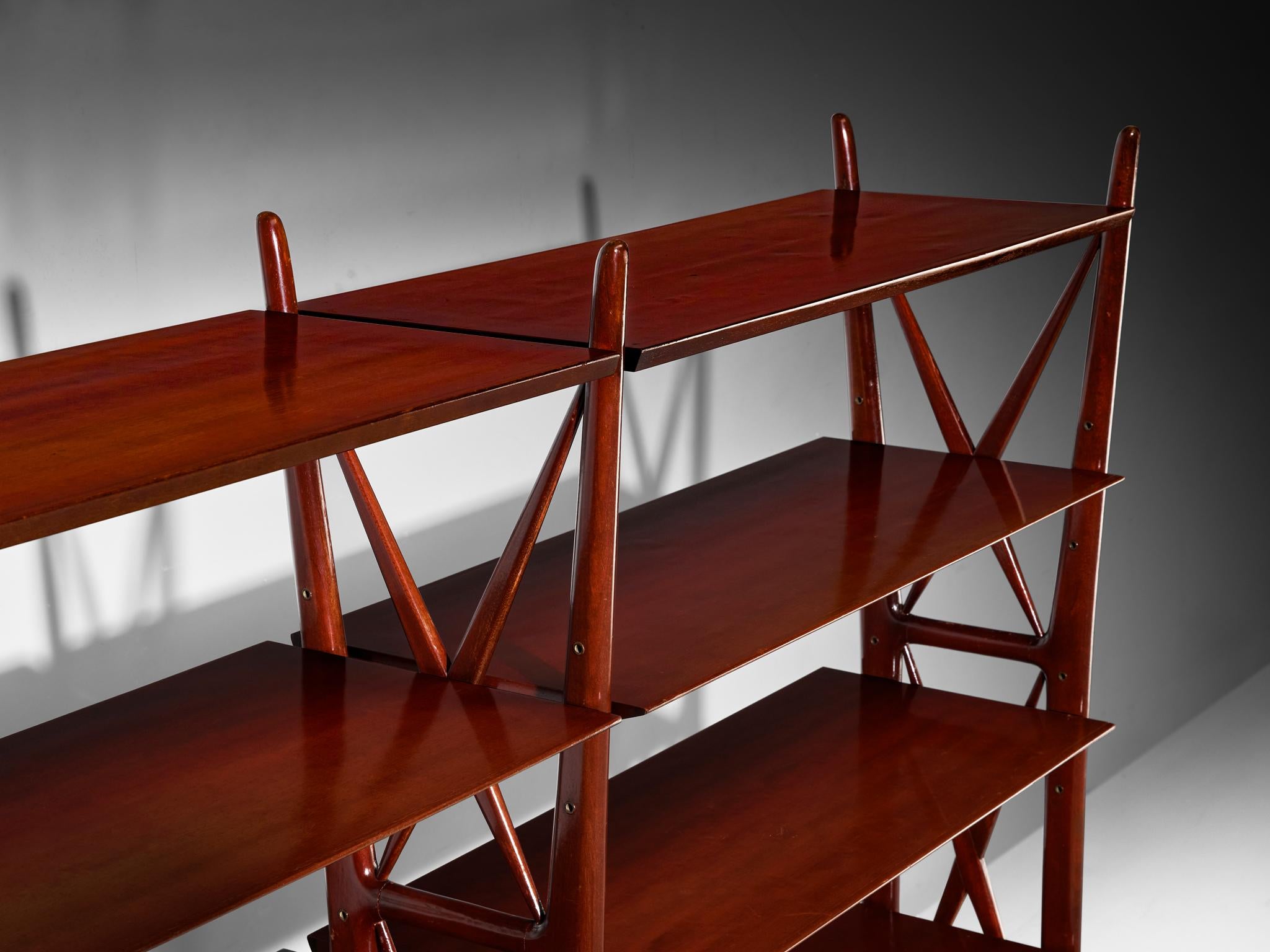 Silvio Cavatorta Elegant Library in Mahogany case pieces and storage cabinets Morentz