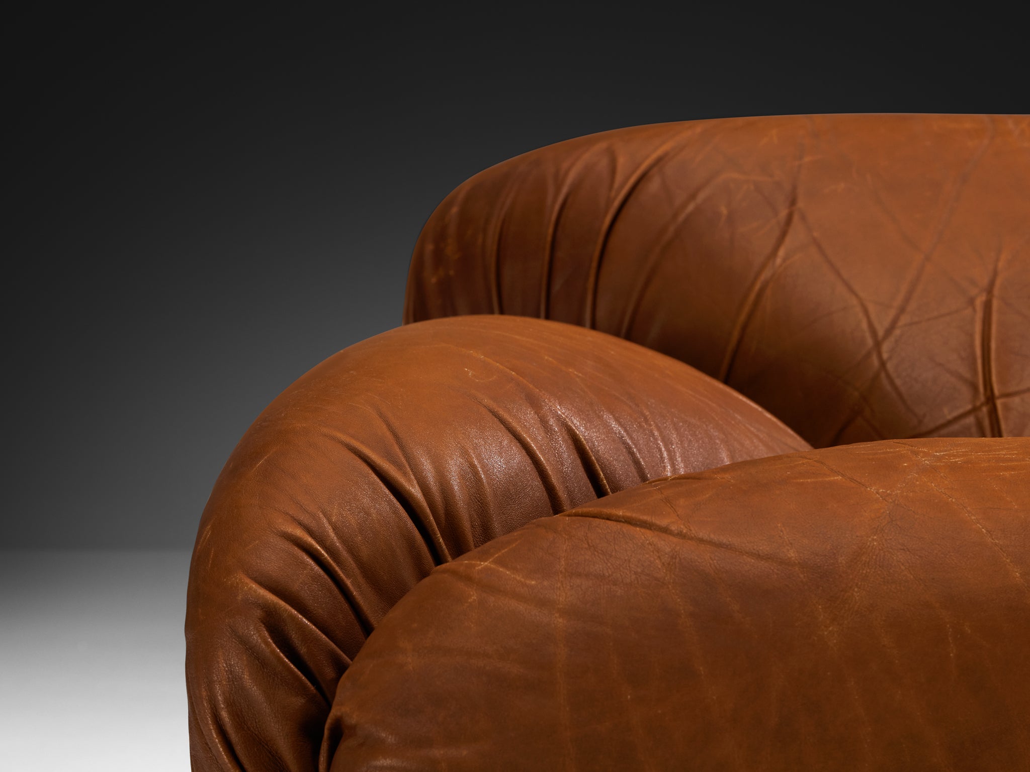 Paolo Nava and Antonio Citterio for Viebieffe 'POP' Lounge Chair in Cognac Leather Seating Morentz