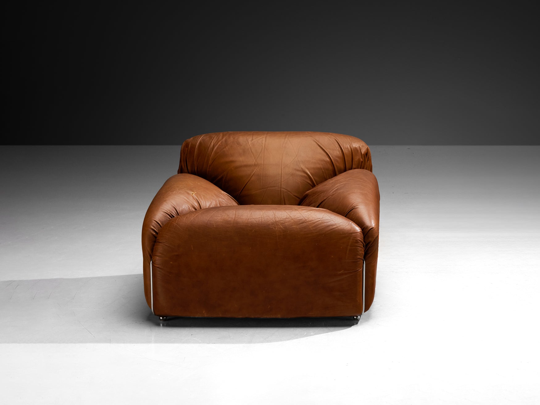 Paolo Nava and Antonio Citterio for Viebieffe 'POP' Lounge Chair in Cognac Leather Seating Morentz