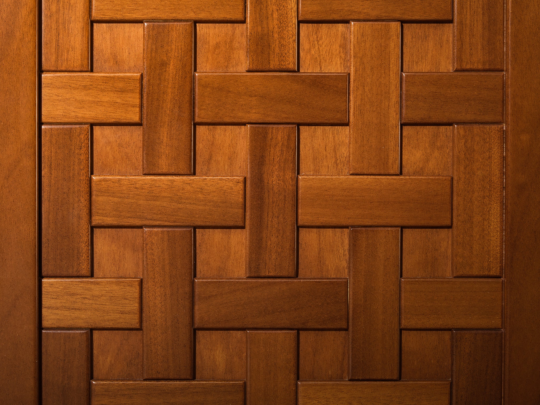 Italian Architectural Grid-Structured Sideboard in Meranti Case pieces and storage cabinets Morentz