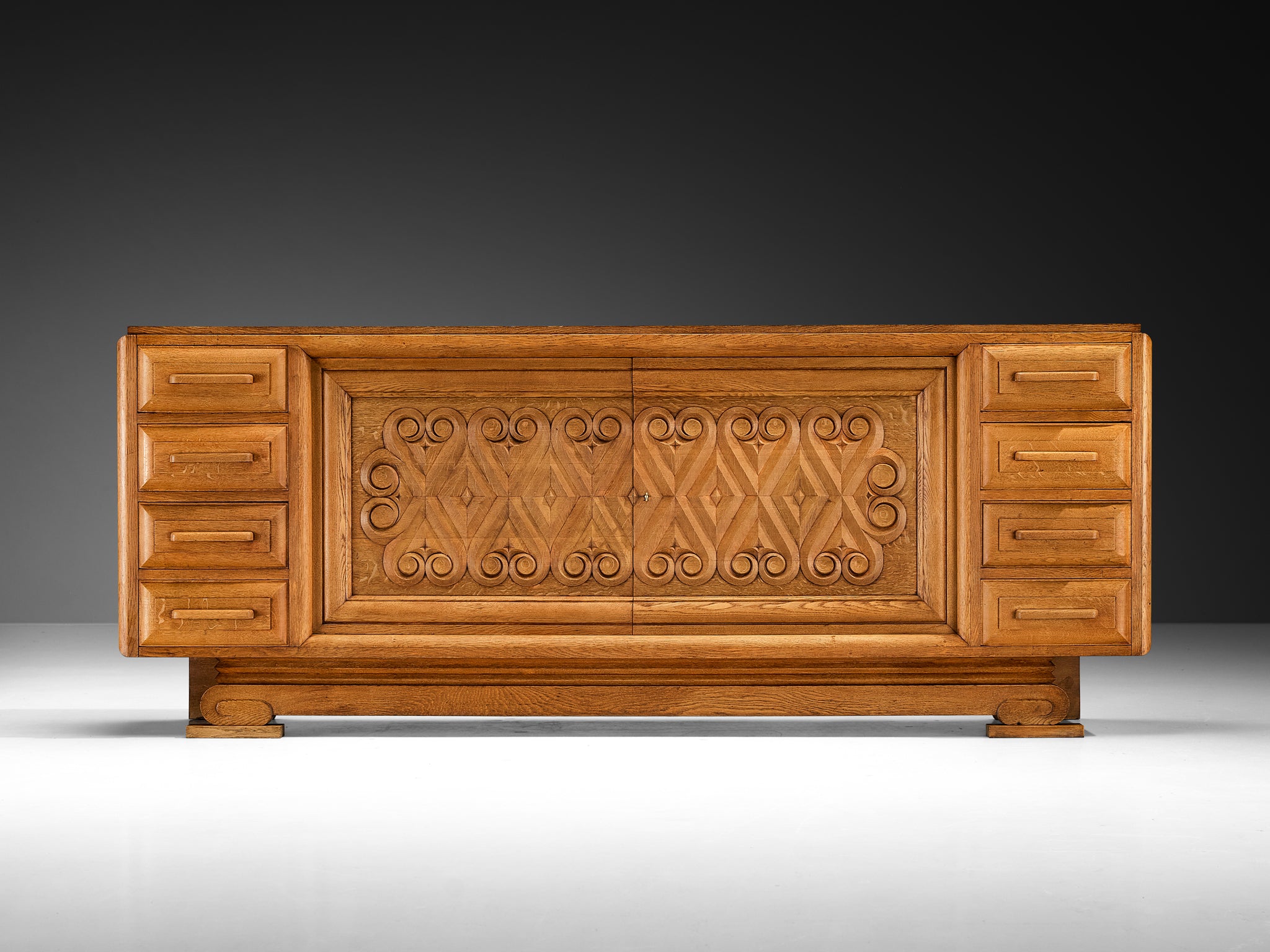 André Le Picard Sideboard in Solid Oak 1930s Case pieces and storage cabinets Morentz