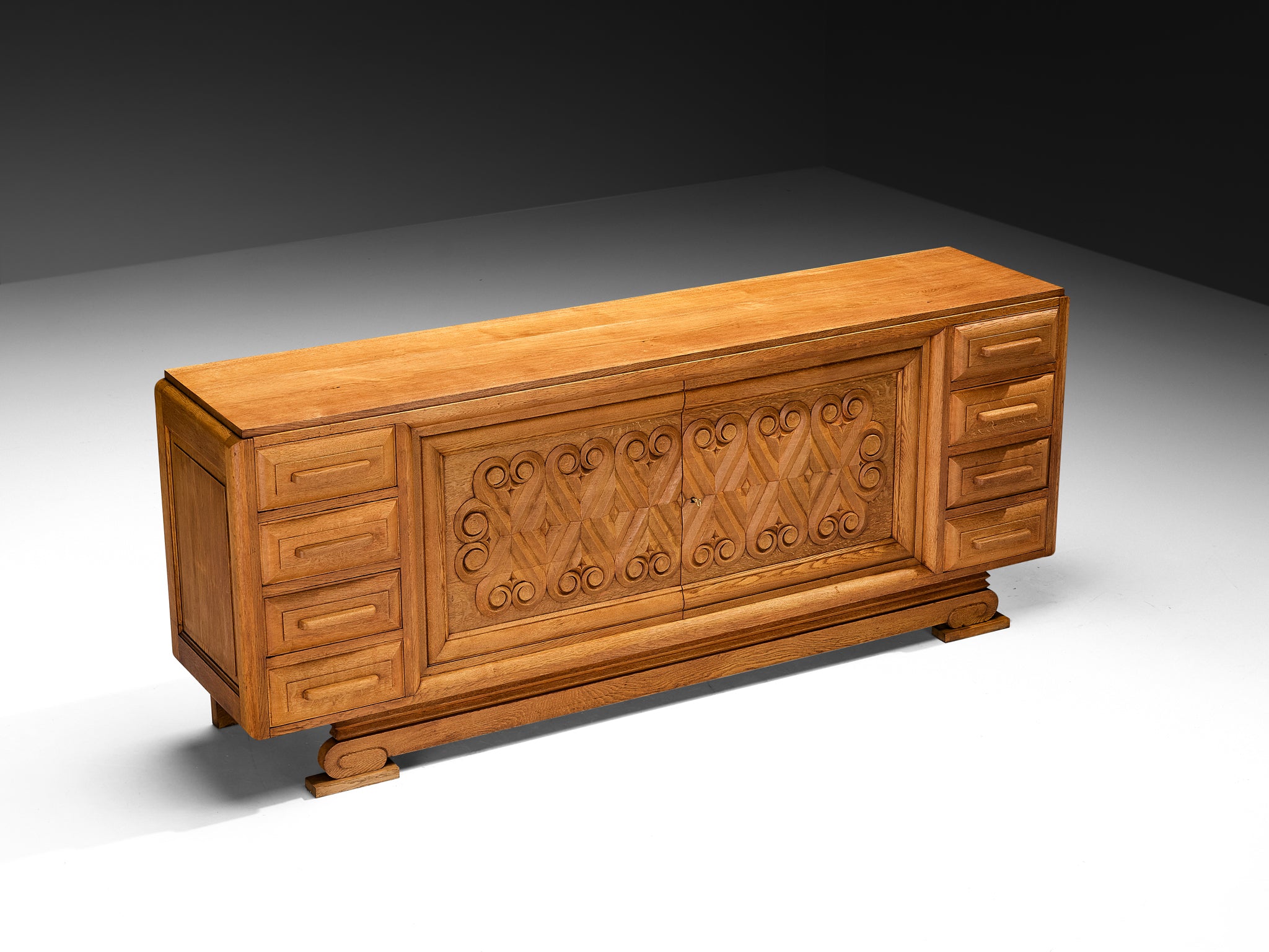 André Le Picard Sideboard in Solid Oak 1930s Case pieces and storage cabinets Morentz
