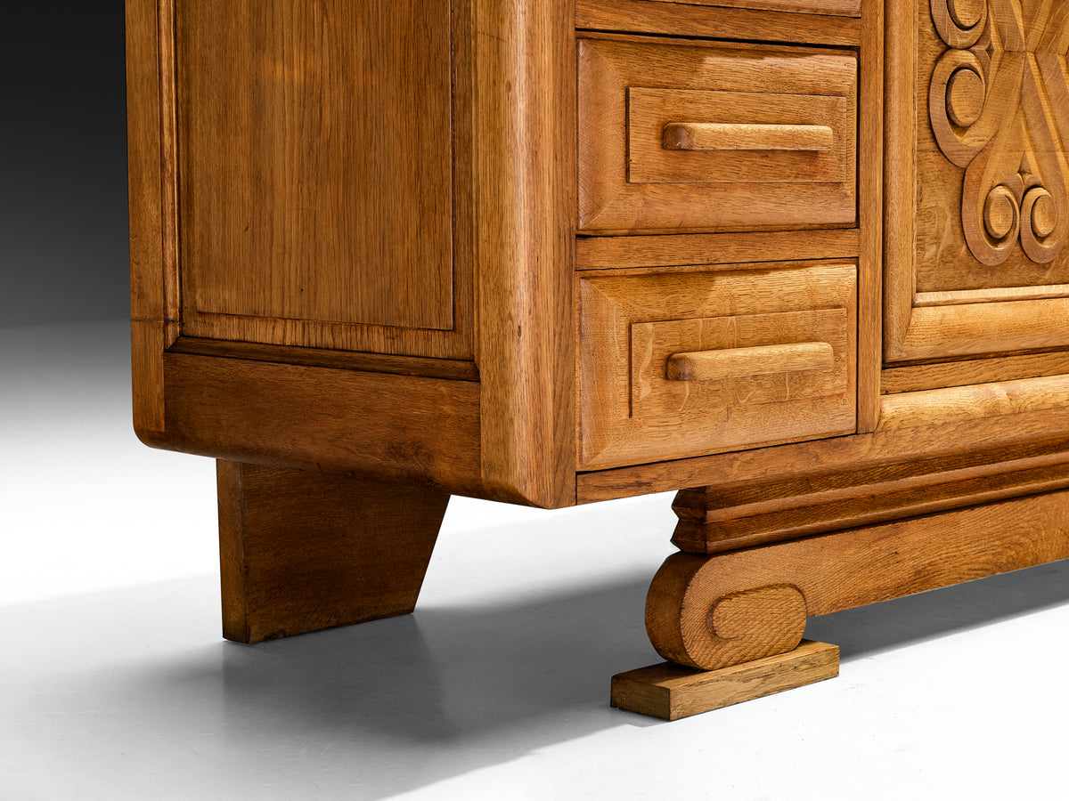 André Le Picard Sideboard in Solid Oak 1930s Case pieces and storage cabinets Morentz