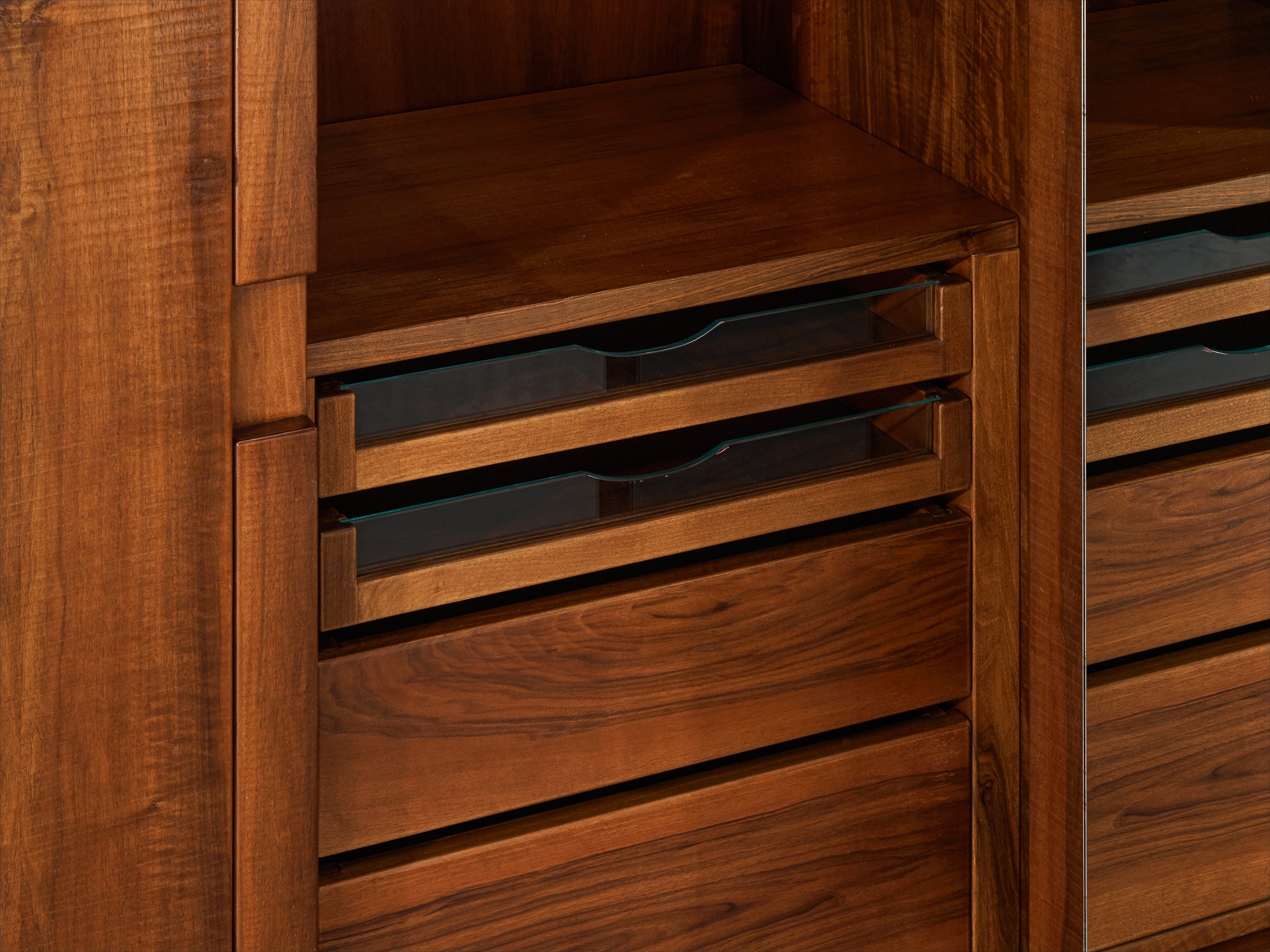 Giuseppe Rivadossi for Officina Rivadossi Grand Wardrobe in Walnut Case pieces and storage cabinets Morentz
