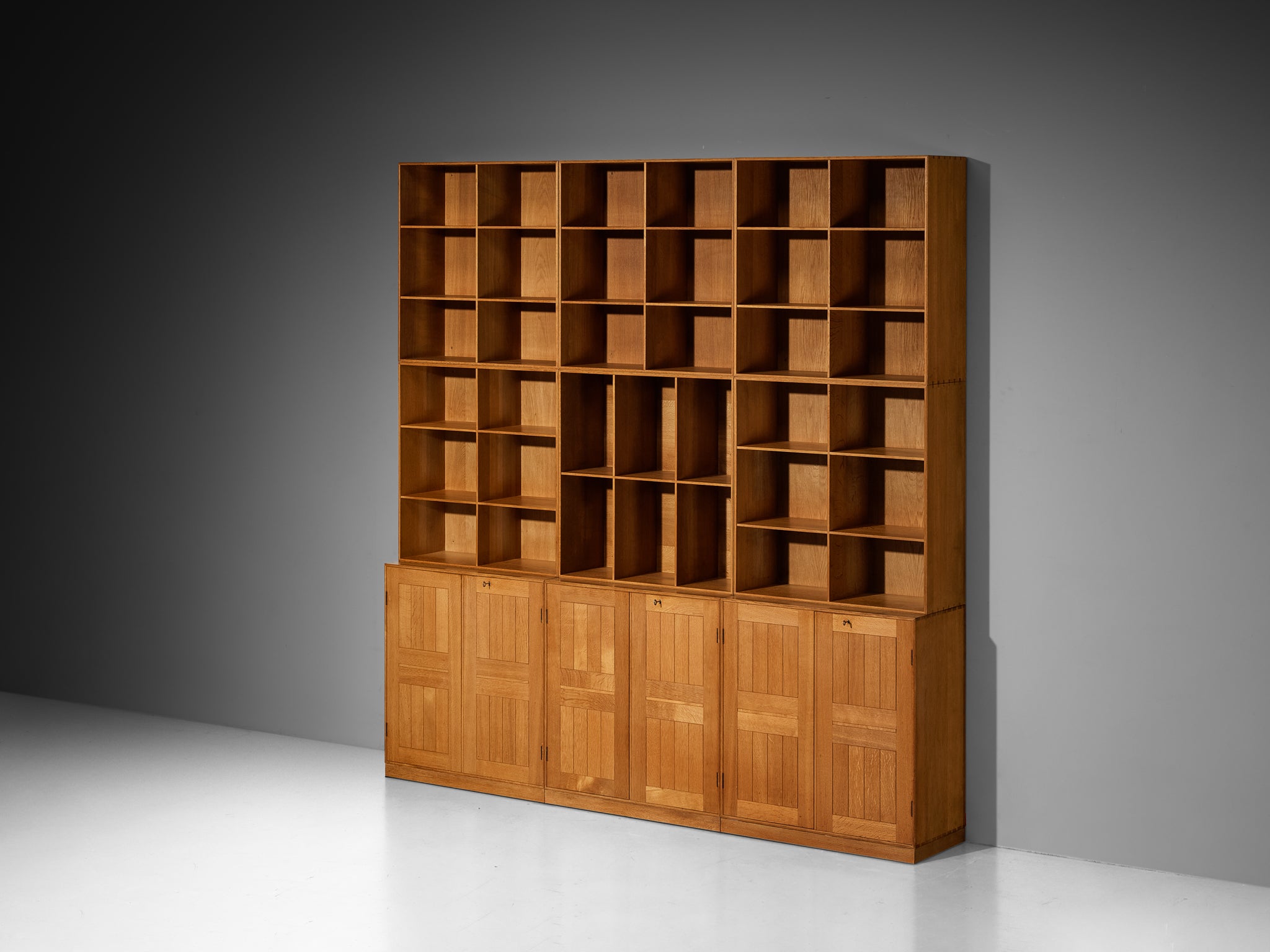 Mogens Koch for Rud Radmussen Modular Library in Oak Case pieces and storage cabinets Morentz