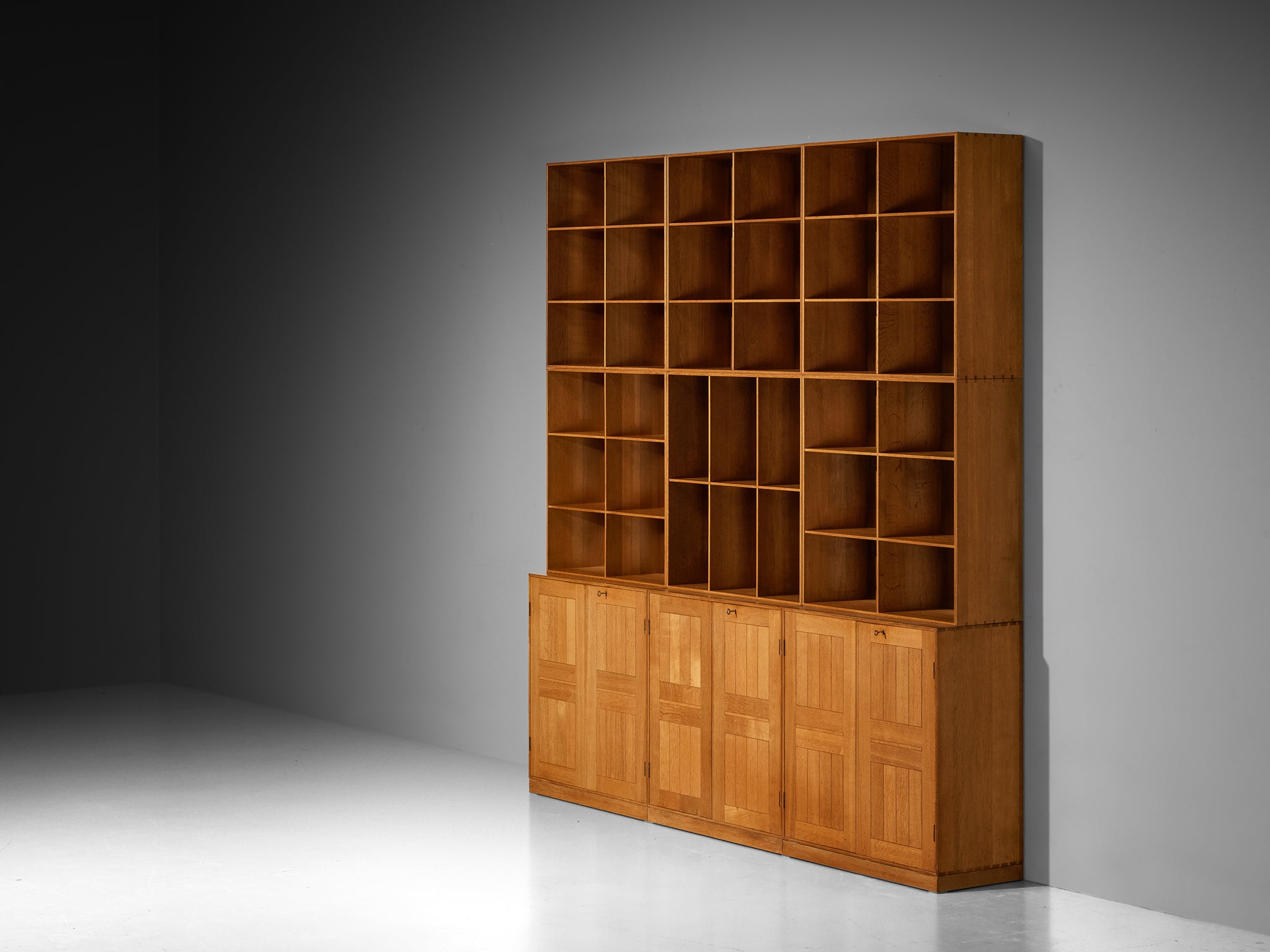 Mogens Koch for Rud Radmussen Modular Library in Oak Case pieces and storage cabinets Morentz