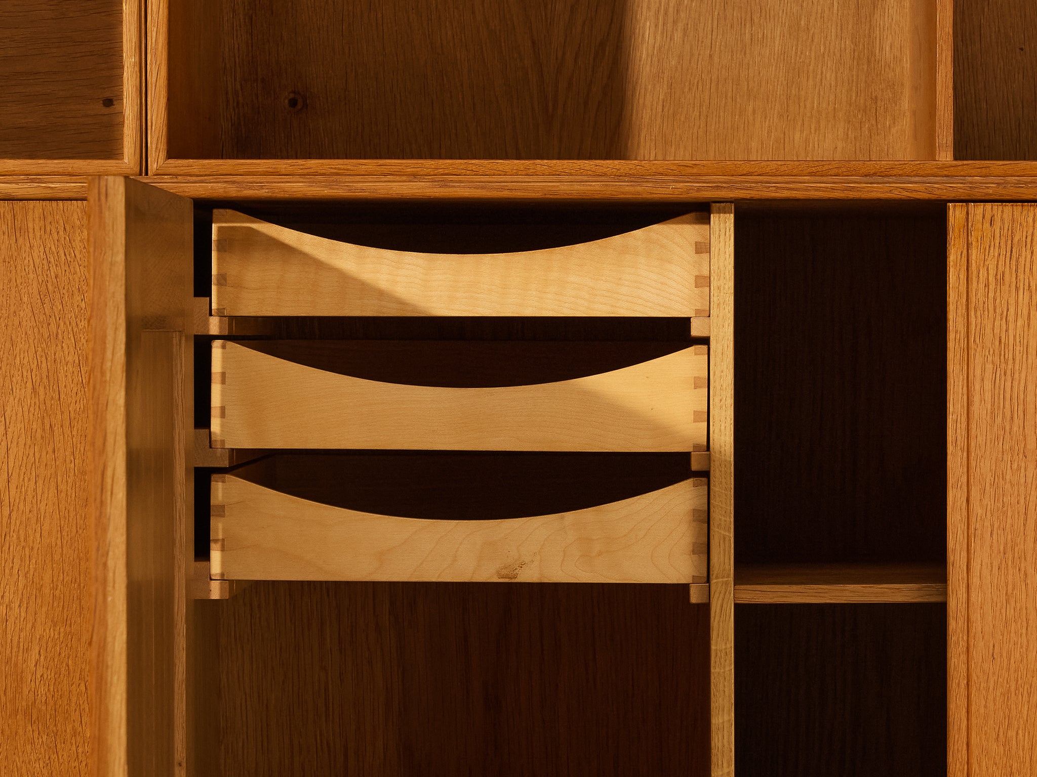Mogens Koch for Rud Radmussen Modular Library in Oak Case pieces and storage cabinets Morentz