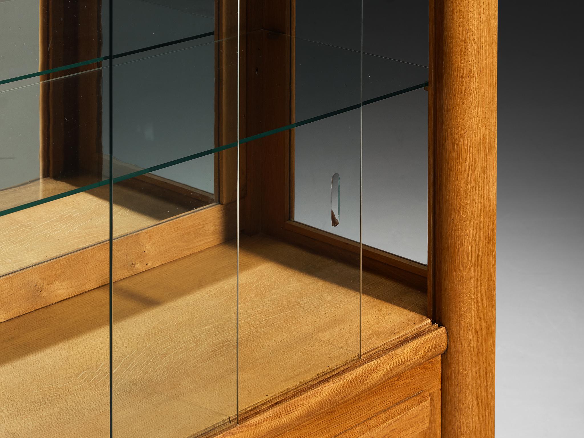 Art Deco Showcase in Oak and Glass and Decorative Copper Detailing case pieces and storage cabinets Morentz