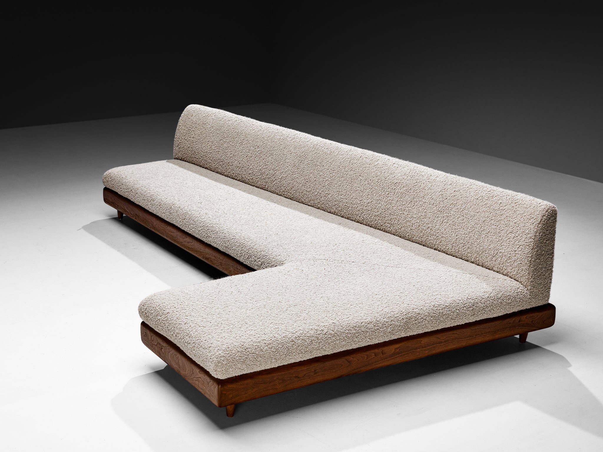 Adrian Pearsall Grand Boomerang Sofa in Pierre Frey Bouclé Seating Morentz