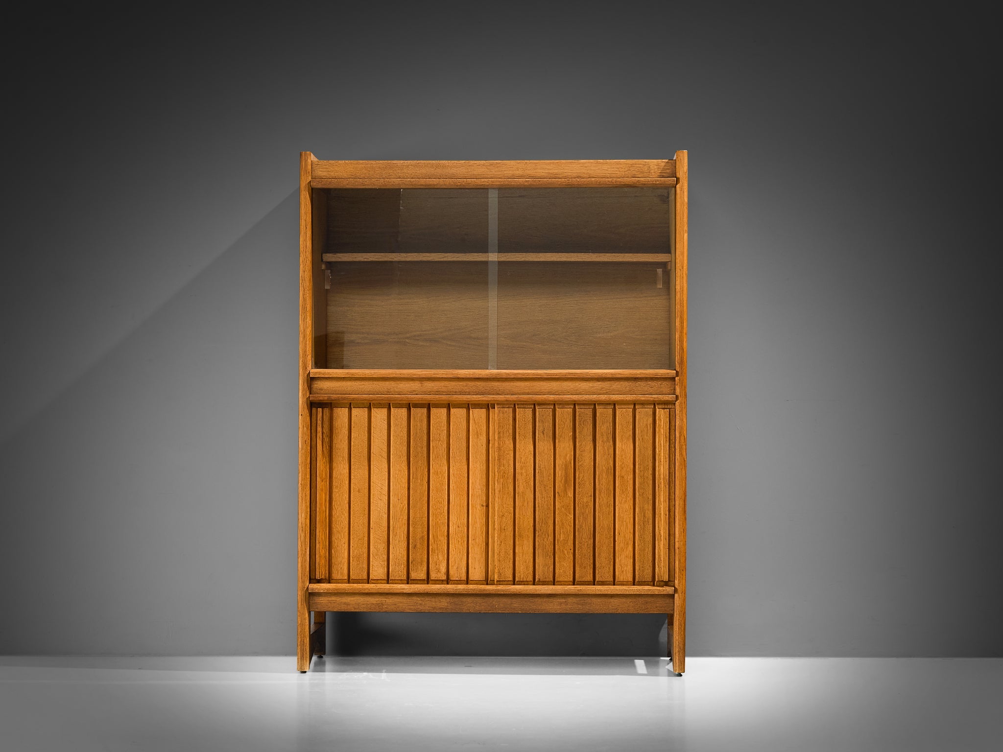 Guillerme & Chambron Cabinet in Solid Oak and Glass case pieces and storage cabinets Morentz