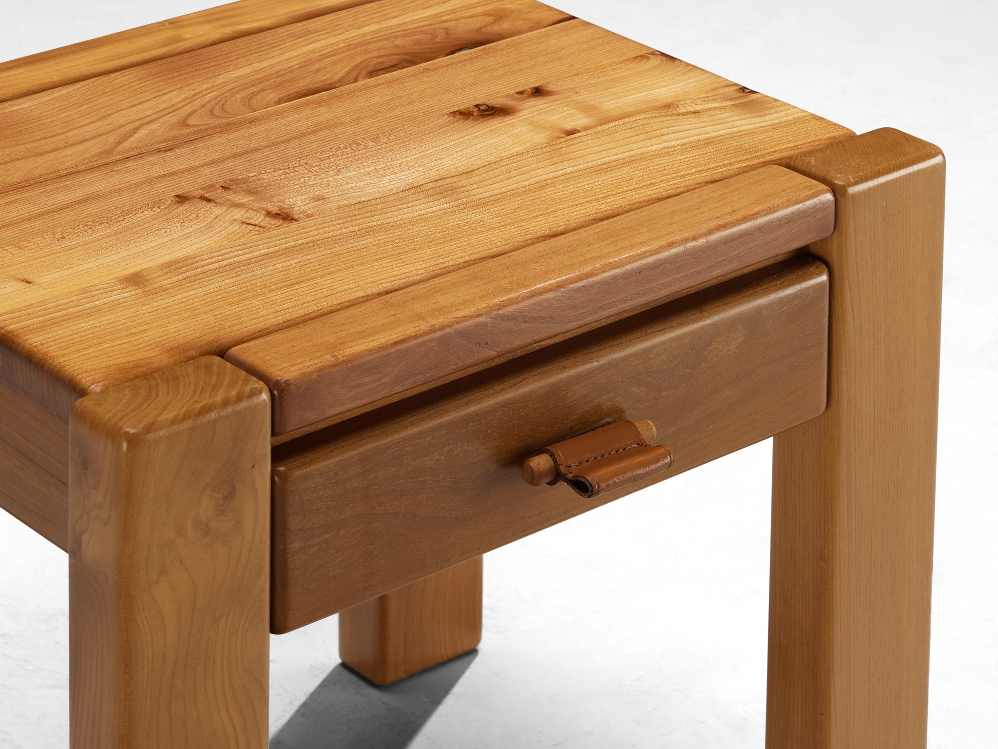 Maison Regain Night Stand in Elm and Leather More Furniture and Collectibles Morentz