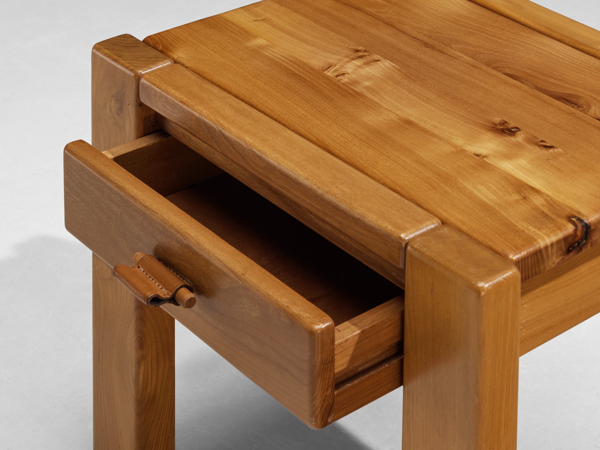 Maison Regain Night Stand in Elm and Leather More Furniture and Collectibles Morentz