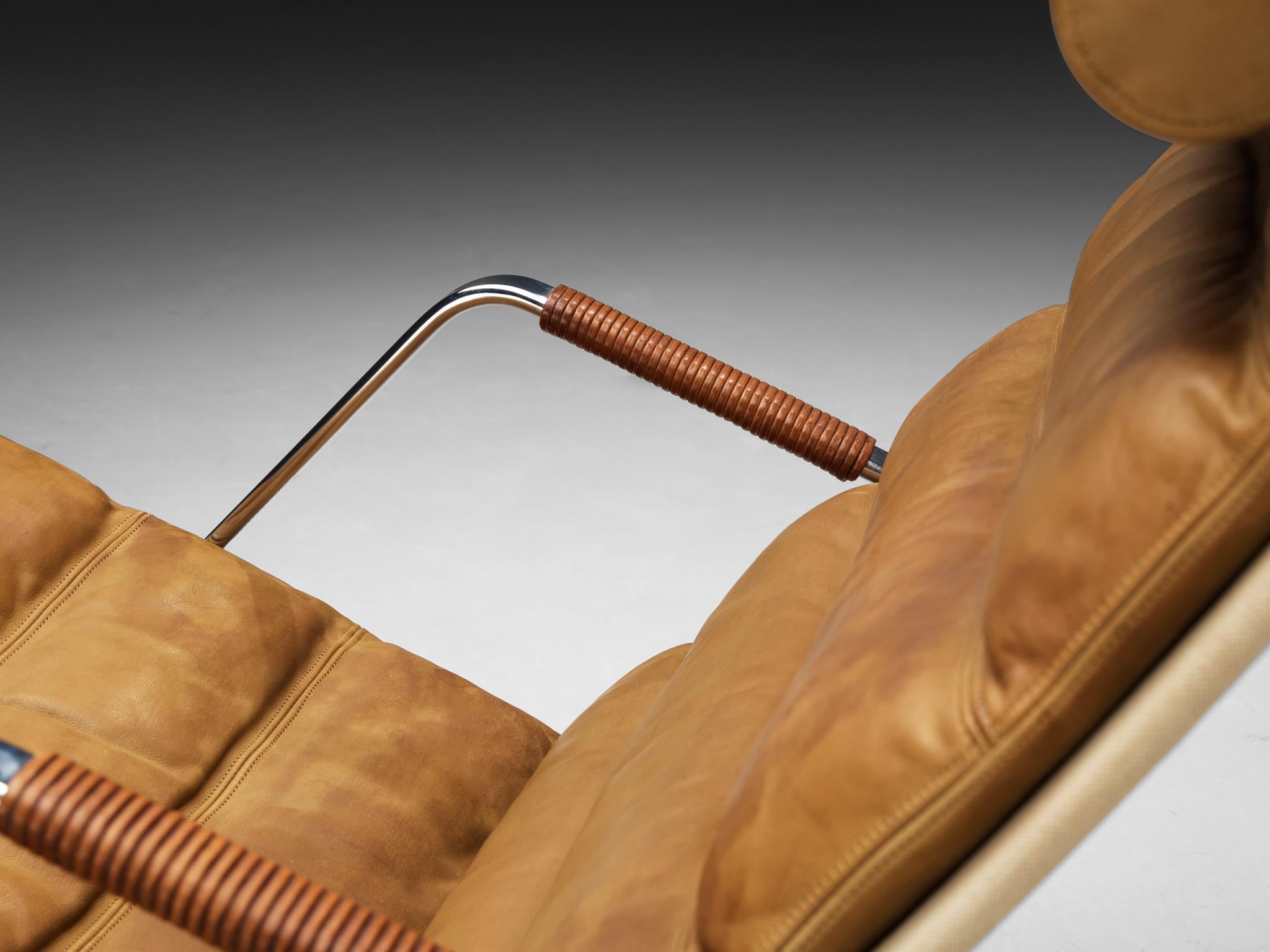 Jørgen Kastholm & Preben Fabricius 'Grasshopper' Chaise Longue in Leather seating Morentz