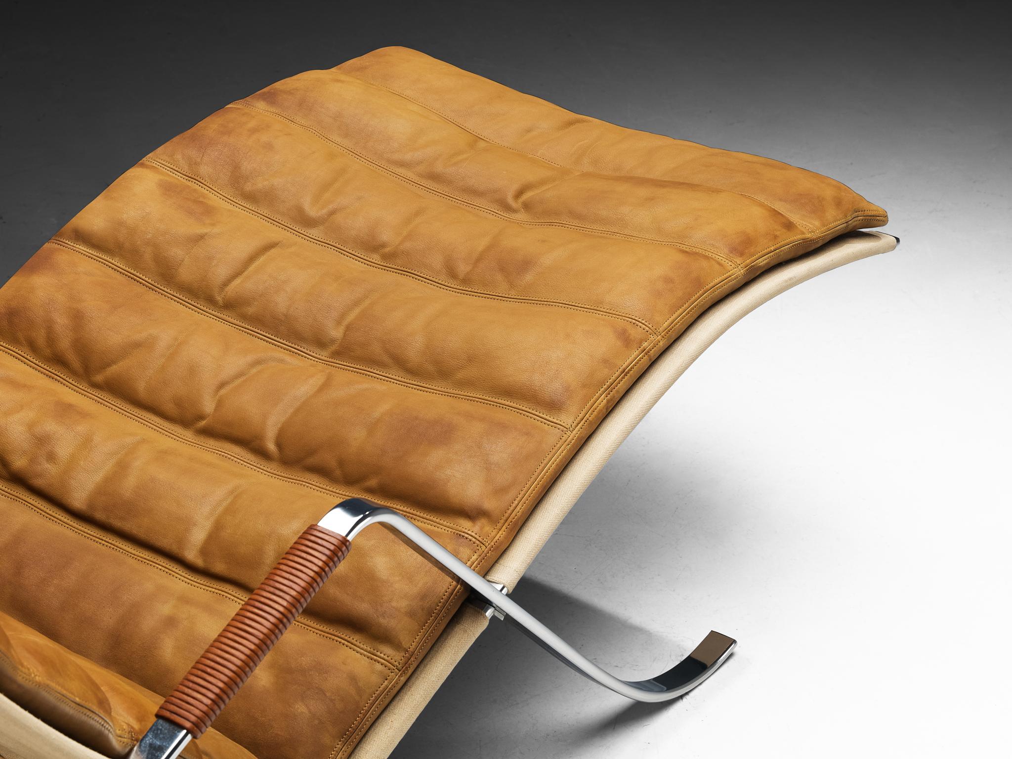 Jørgen Kastholm & Preben Fabricius 'Grasshopper' Chaise Longue in Leather seating Morentz