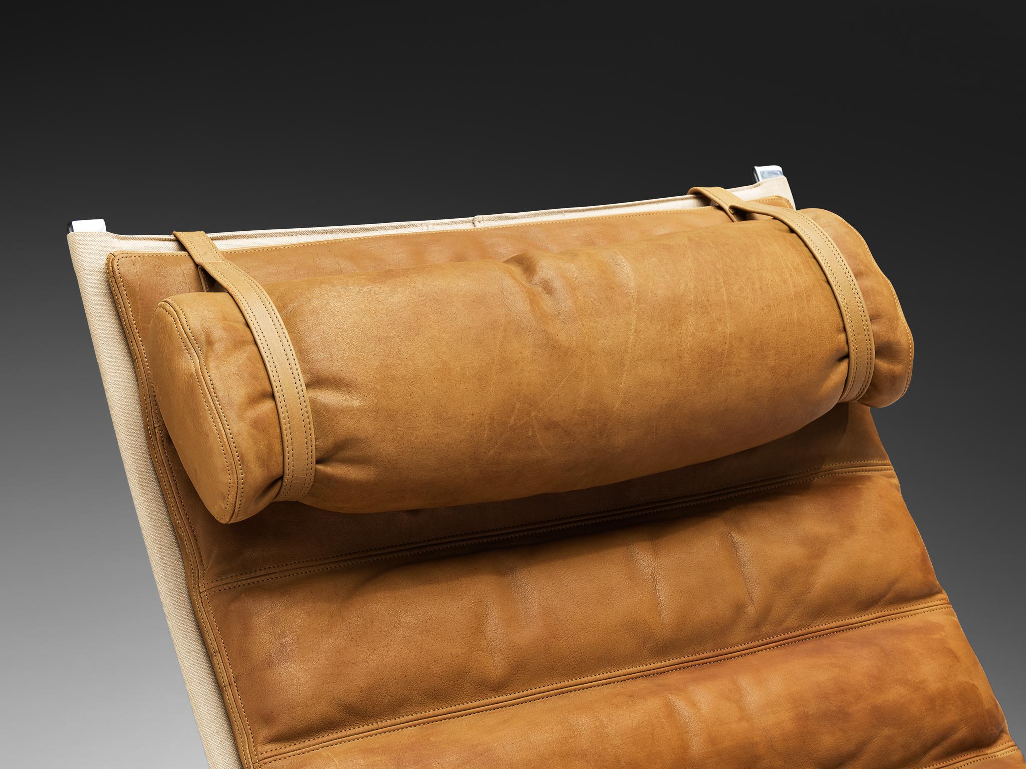 Jørgen Kastholm & Preben Fabricius 'Grasshopper' Chaise Longue in Leather seating Morentz