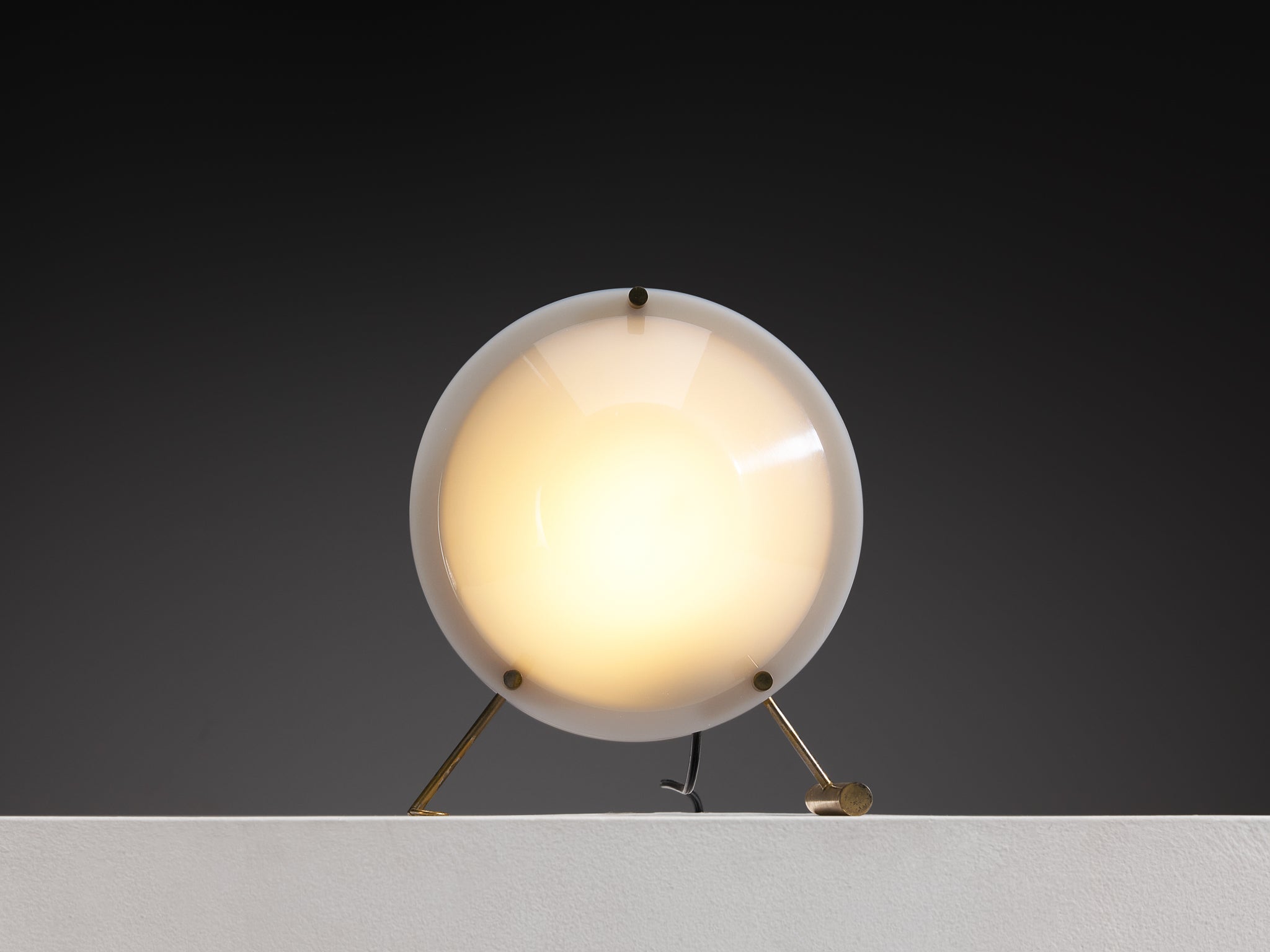 Rare Tito Agnoli for O-Luce '260' Table Lamp in Perspex and Brass Lighting Morentz