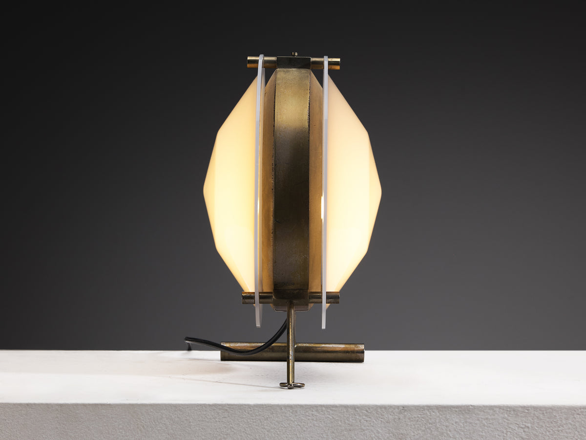 Rare Tito Agnoli for O-Luce '260' Table Lamp in Perspex and Brass Lighting Morentz