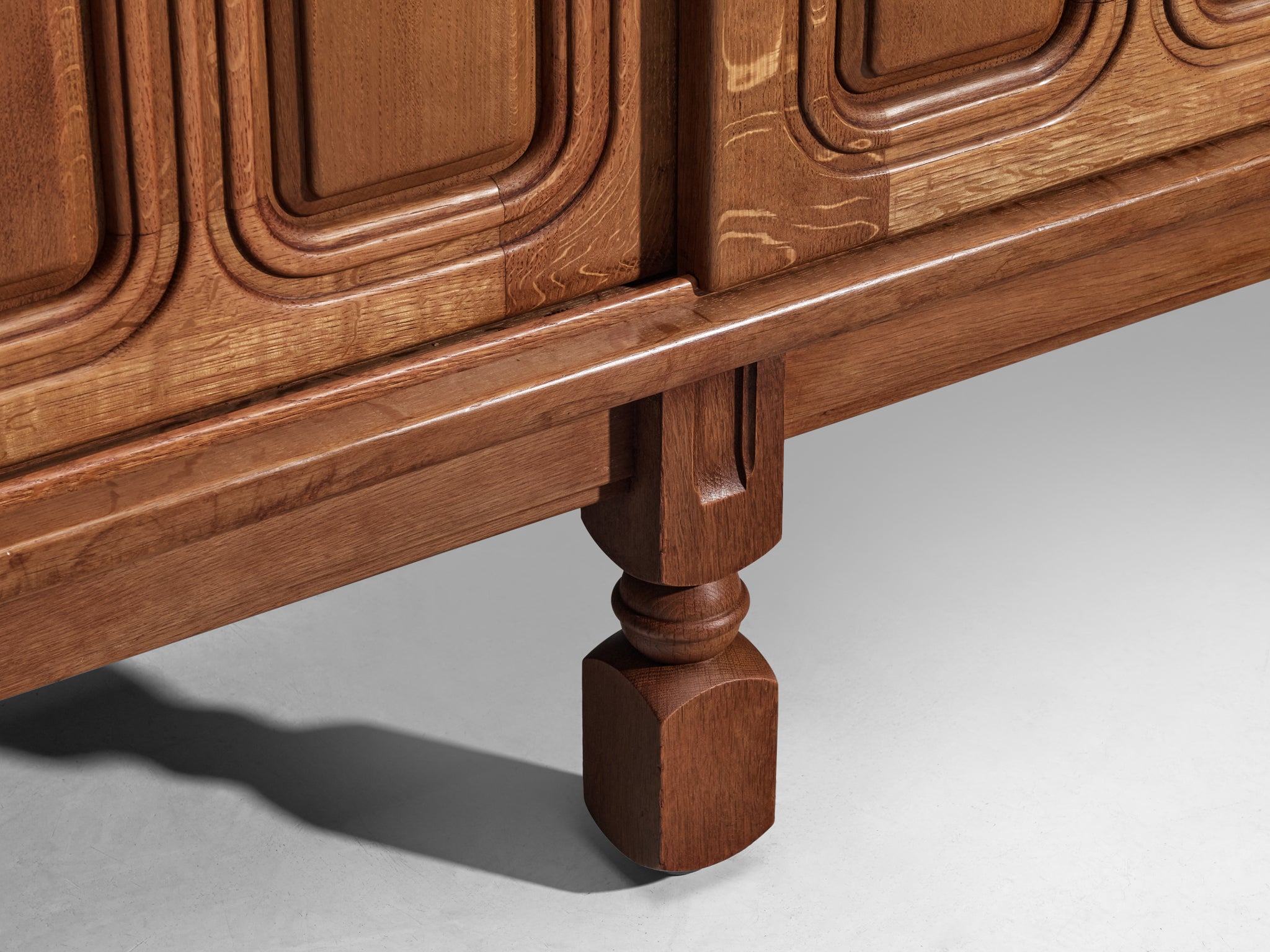 Guillerme & Chambron Sideboard in Oak and Brass Case pieces and storage cabinets Morentz