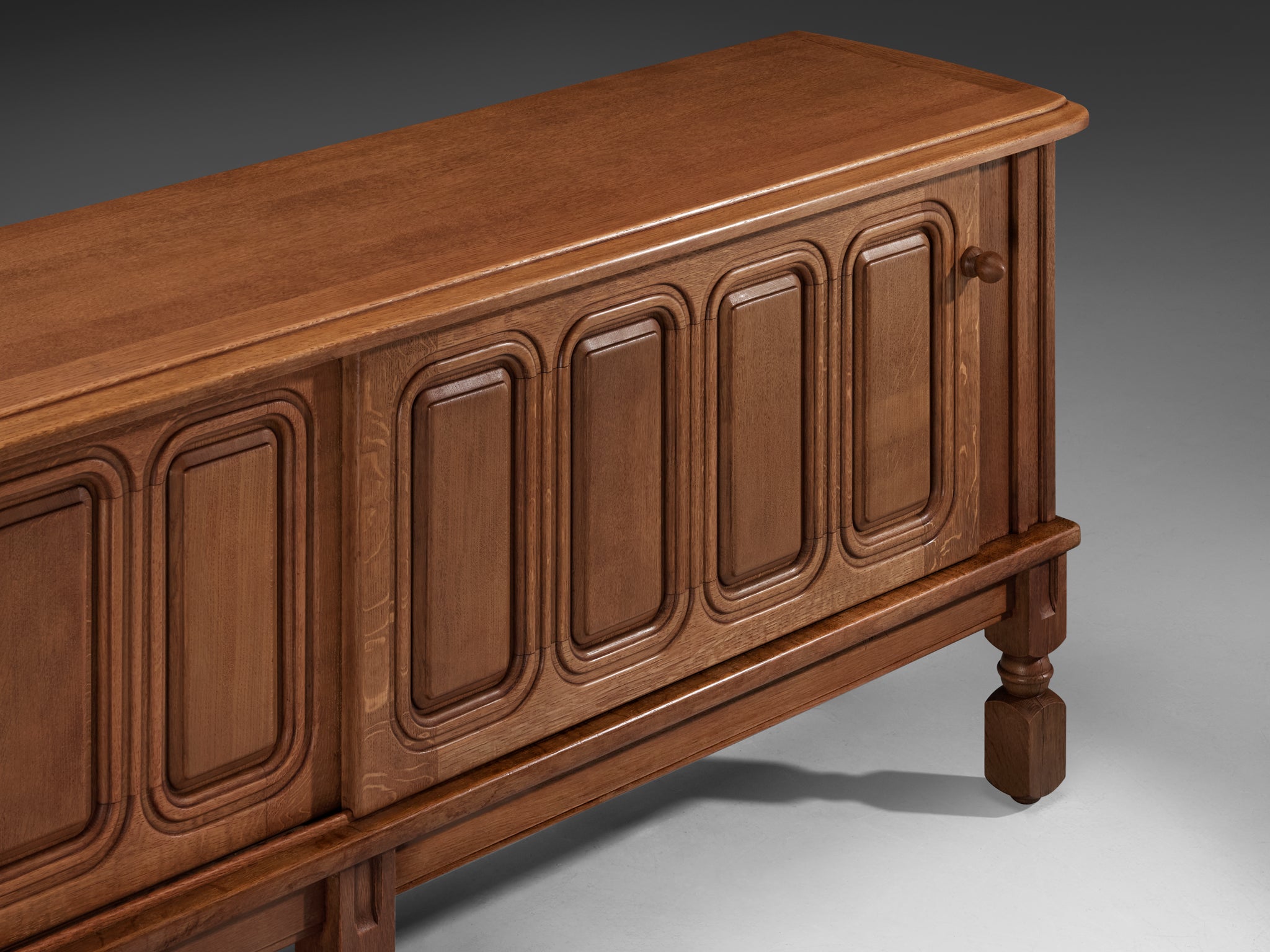 Guillerme & Chambron Sideboard in Oak and Brass Case pieces and storage cabinets Morentz