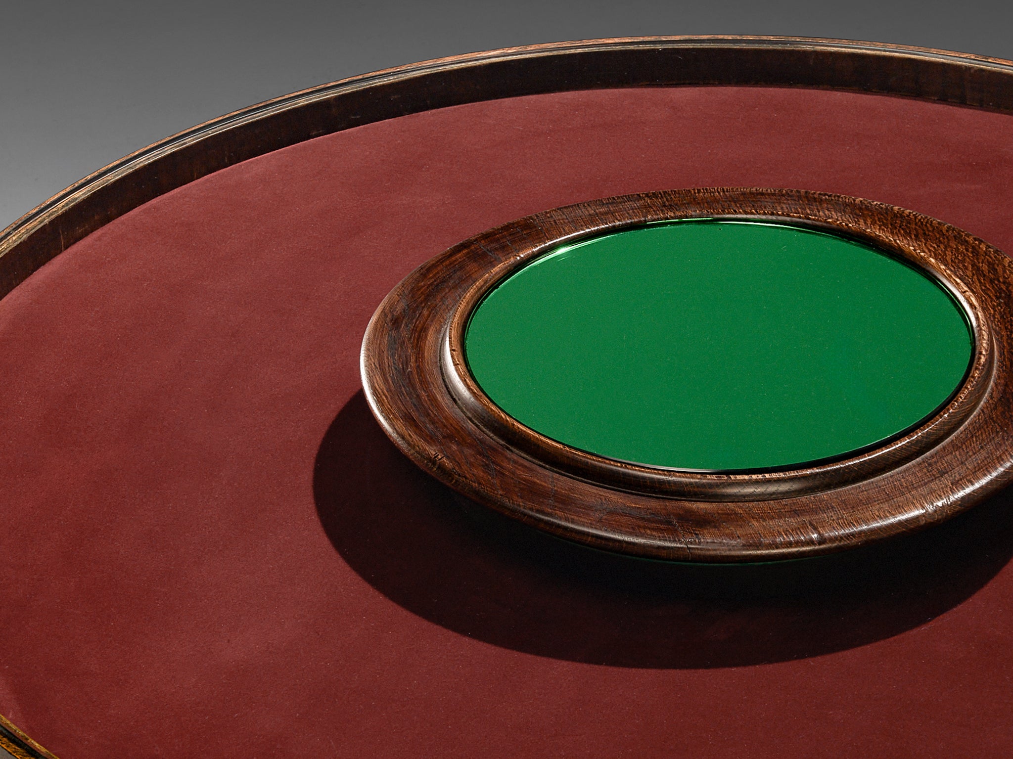 1930s Luigi Fontana & C. Coffee Table in Crystal Glass Oak and Brass Tables Morentz