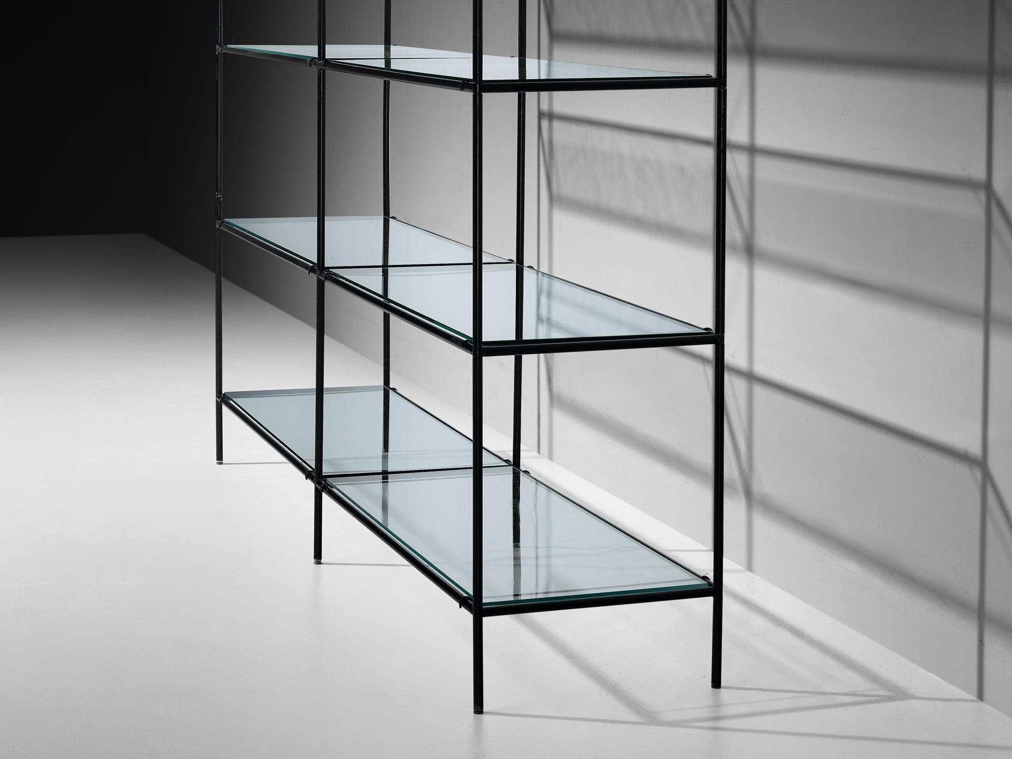 Poul Cadovius Wall Unit in Metal and Glass Case pieces and storage cabinets Morentz
