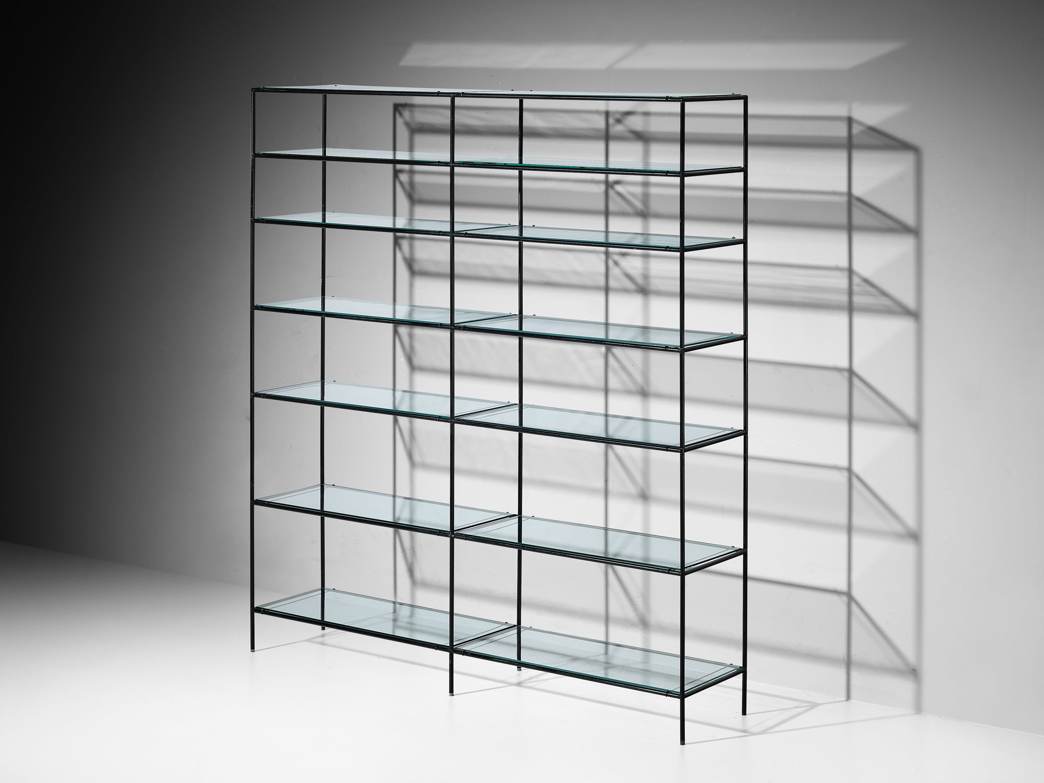Poul Cadovius Wall Unit in Metal and Glass Case pieces and storage cabinets Morentz