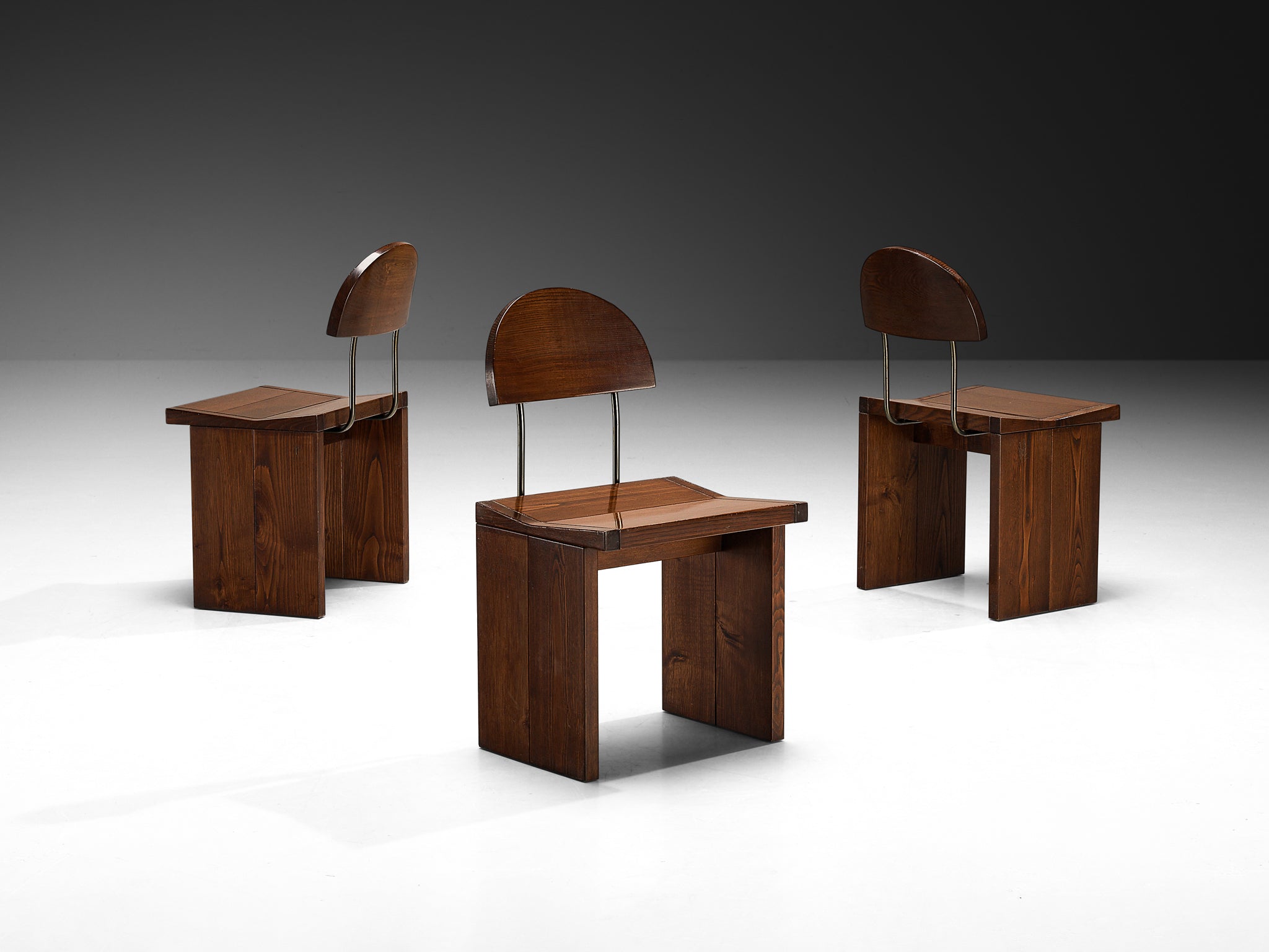 Tito Agnoli Set of Six 'Ilex' Dining Chairs in Solid Oak Seating Morentz