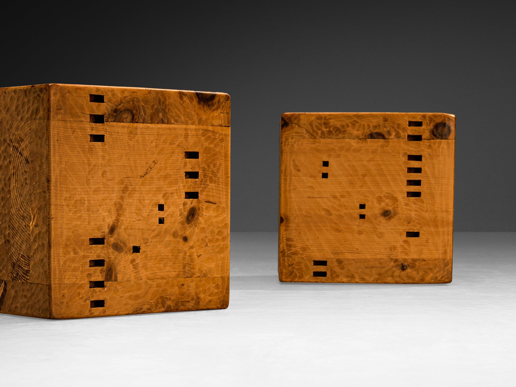 Giuseppe Rivadossi for Officina Rivadossi Unique Side Table Cubes in Pine Tables Morentz