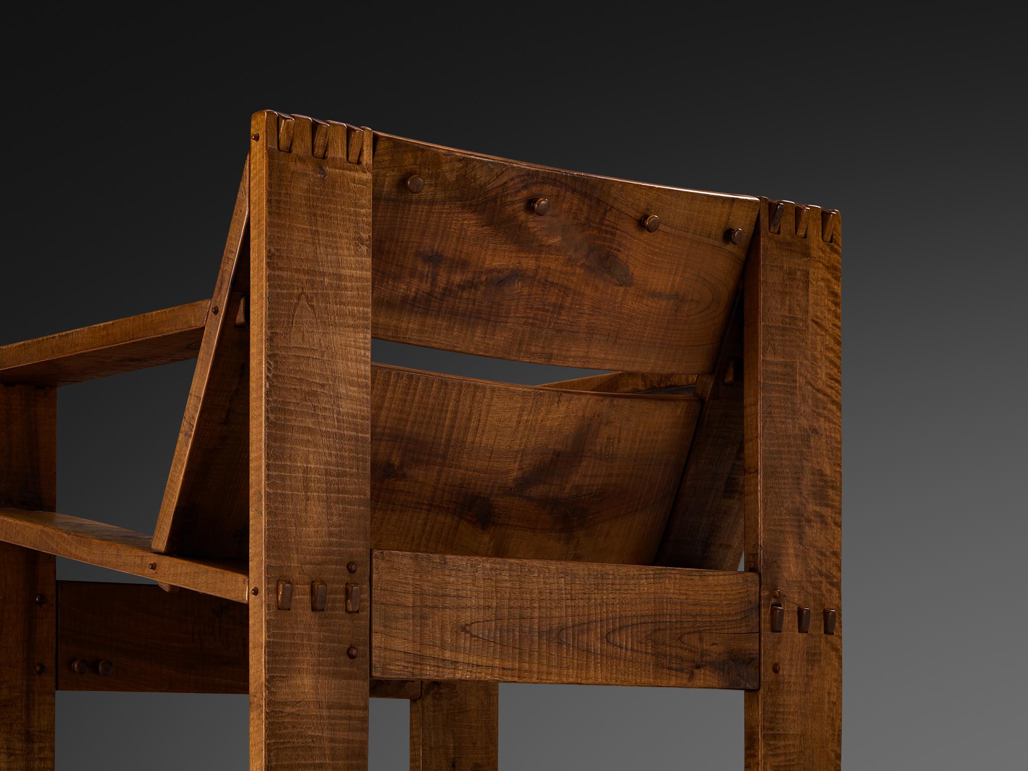 Giuseppe Rivadossi for Officina Rivadossi 'Rocca' Lounge Chair in Walnut seating Morentz