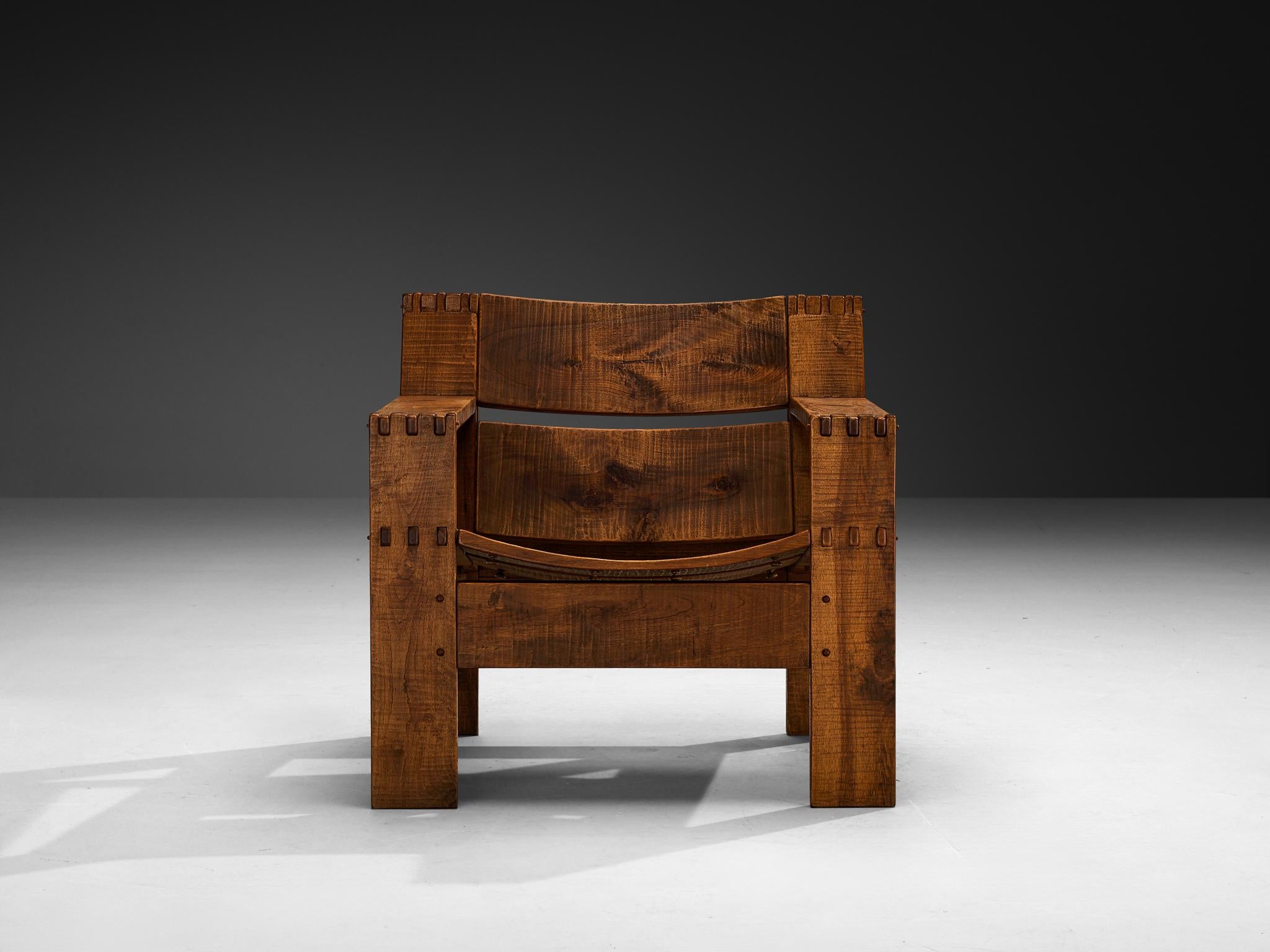 Giuseppe Rivadossi for Officina Rivadossi 'Rocca' Lounge Chair in Walnut seating Morentz