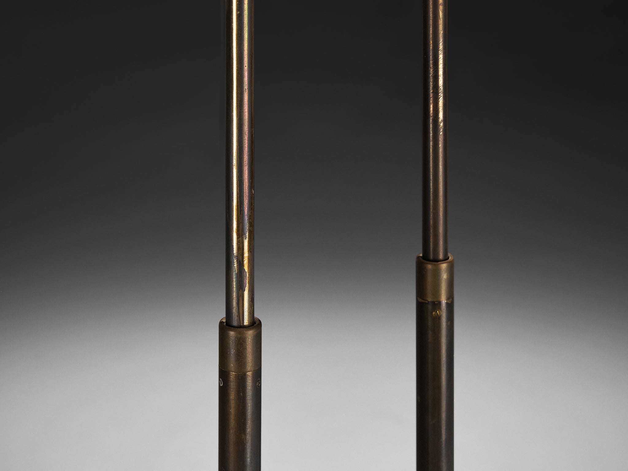 Giuseppe Ostuni for O-Luce '339/2’ Two-Armed Floor Lamp in Marble and Brass Lighting Morentz