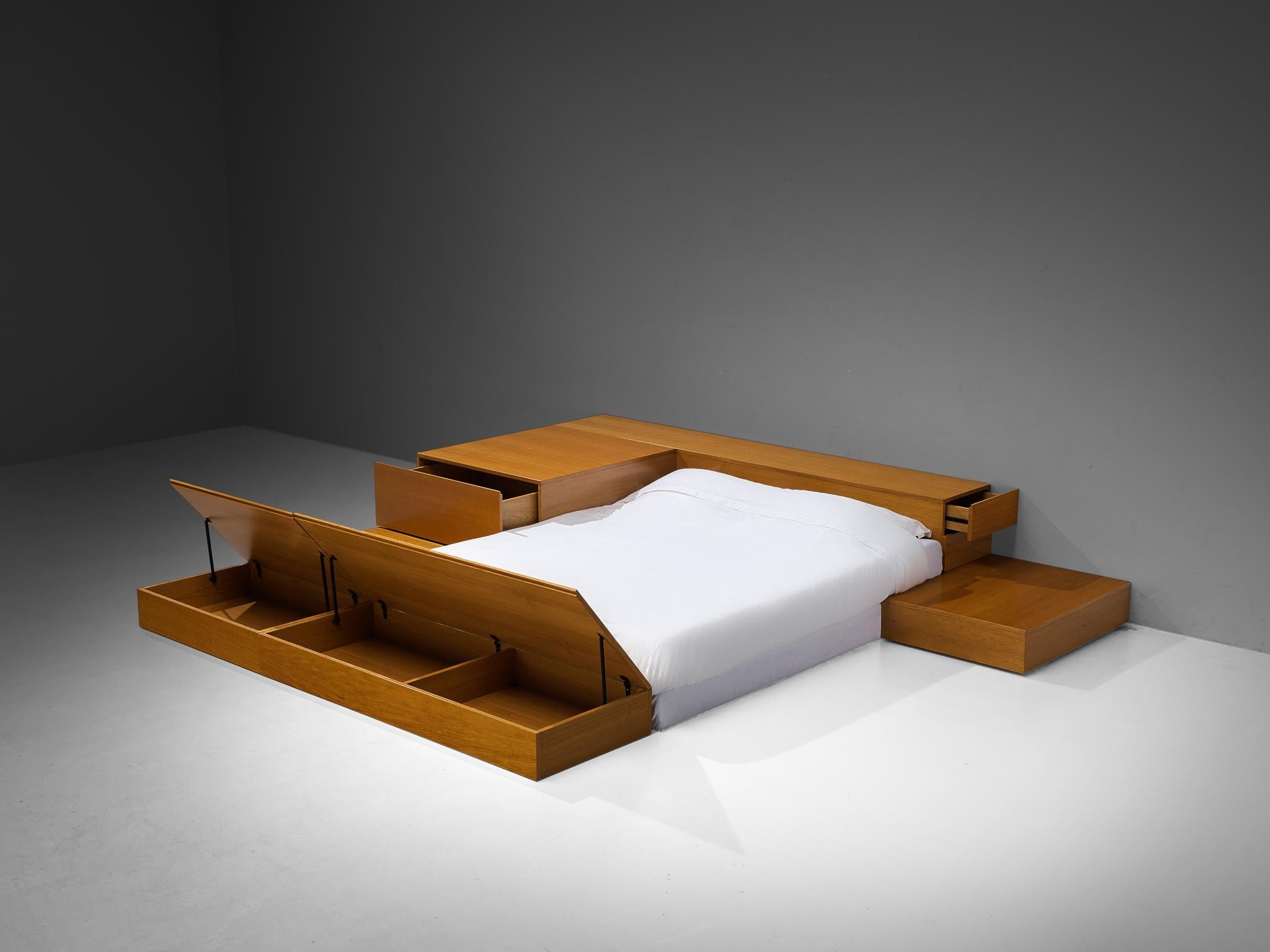Cini Boeri for Arflex 'Tuttoletto' Queen Bed in Oak more furniture and collectibles Morentz