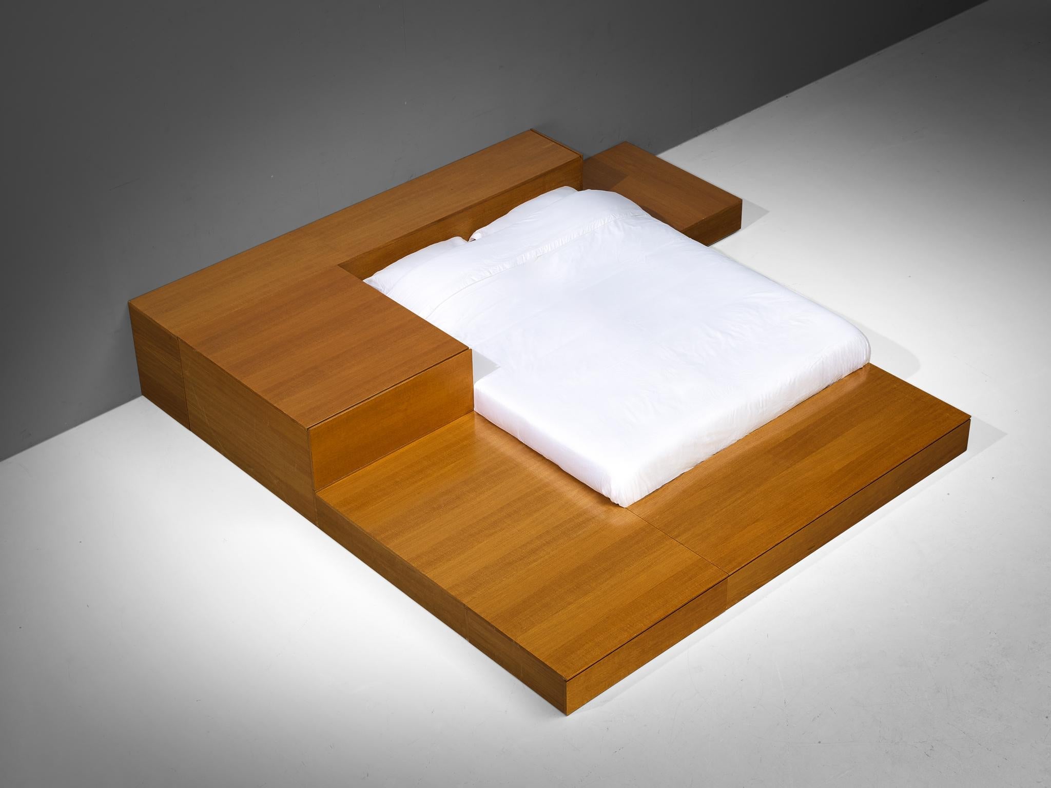 Cini Boeri for Arflex 'Tuttoletto' Queen Bed in Oak more furniture and collectibles Morentz