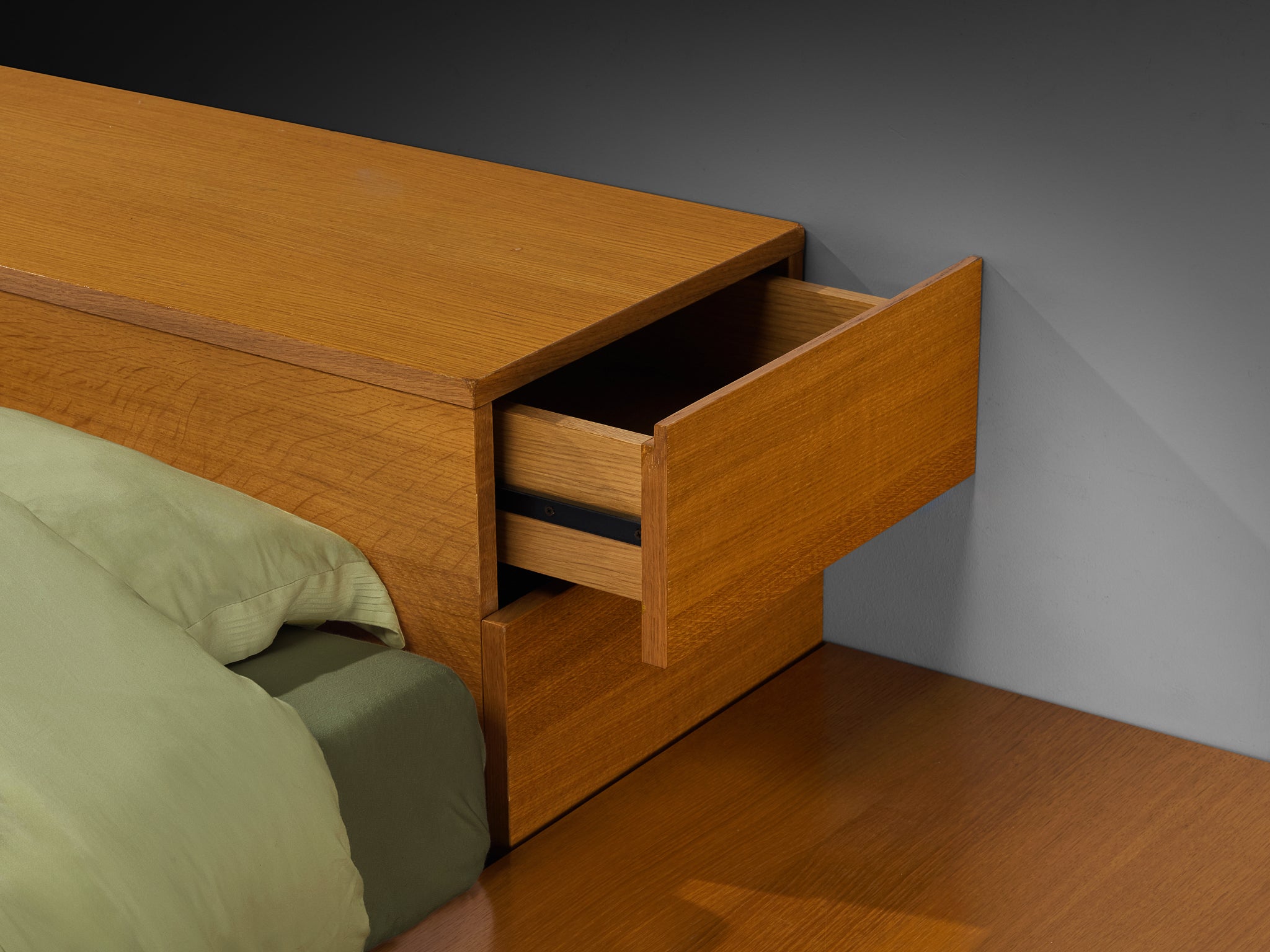 Cini Boeri for Arflex 'Tuttoletto' Queen Bed in Oak More Furniture and Collectibles Morentz