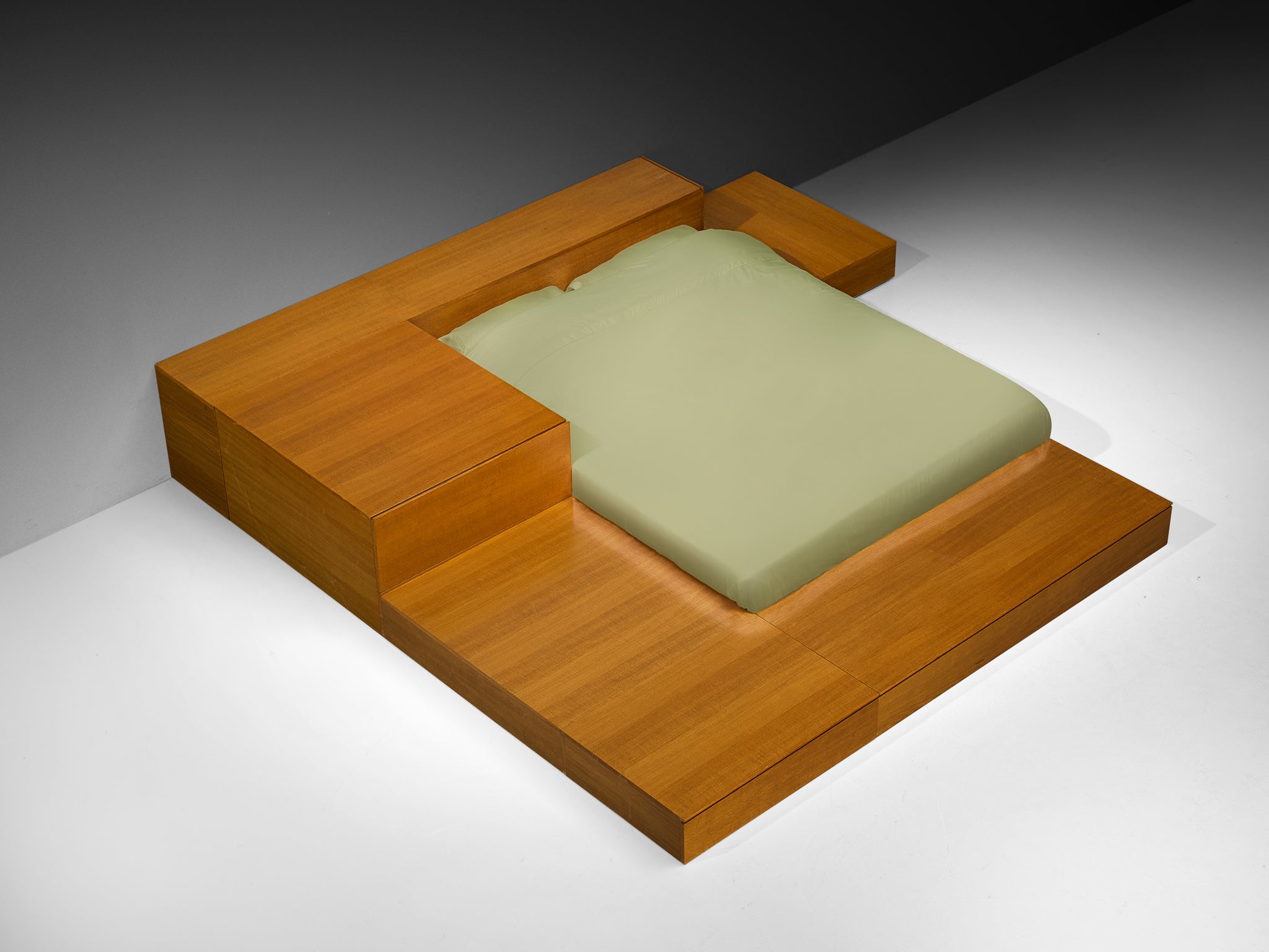 Cini Boeri for Arflex 'Tuttoletto' Queen Bed in Oak More Furniture and Collectibles Morentz