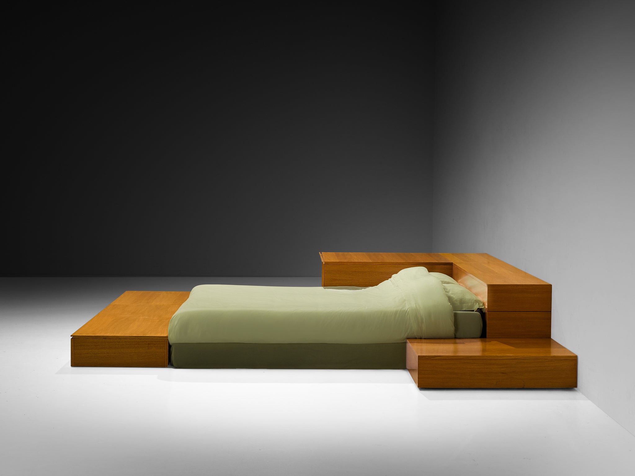 Cini Boeri for Arflex 'Tuttoletto' Queen Bed in Oak More Furniture and Collectibles Morentz