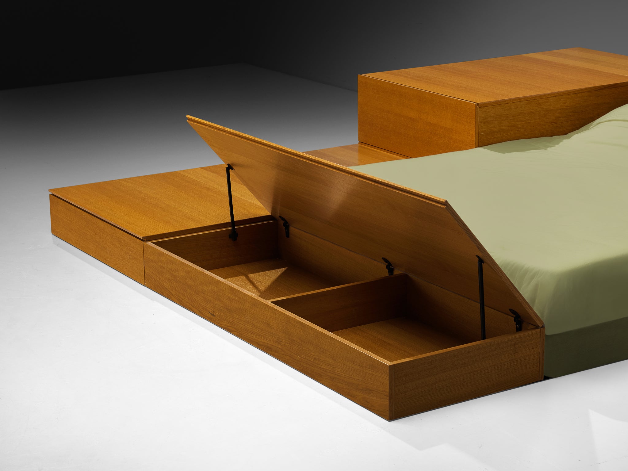 Cini Boeri for Arflex 'Tuttoletto' Queen Bed in Oak More Furniture and Collectibles Morentz