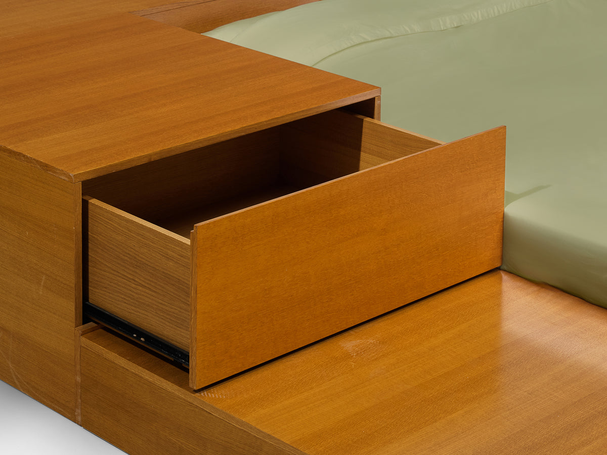 Cini Boeri for Arflex 'Tuttoletto' Queen Bed in Oak More Furniture and Collectibles Morentz