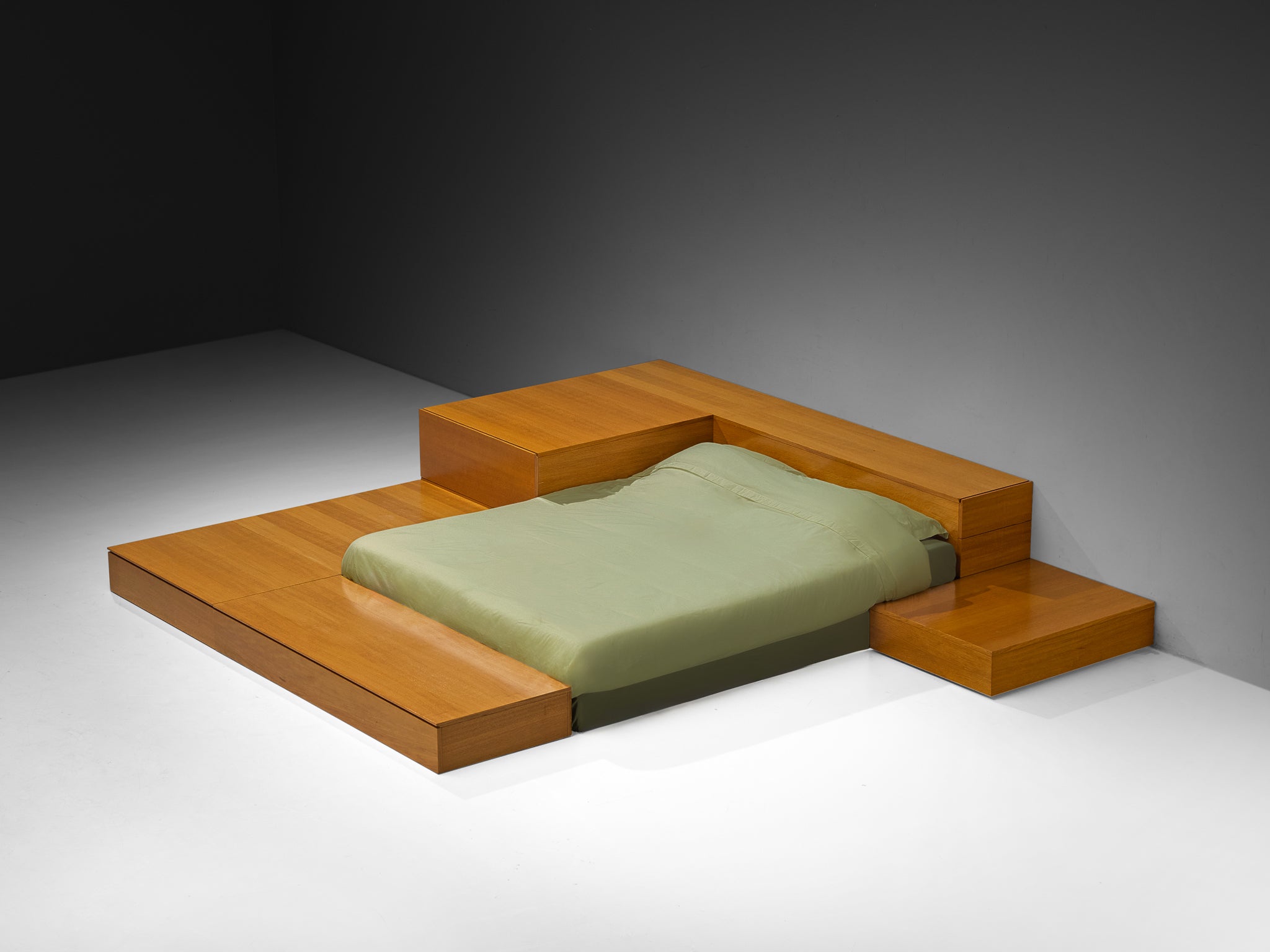 Cini Boeri for Arflex 'Tuttoletto' Queen Bed in Oak More Furniture and Collectibles Morentz