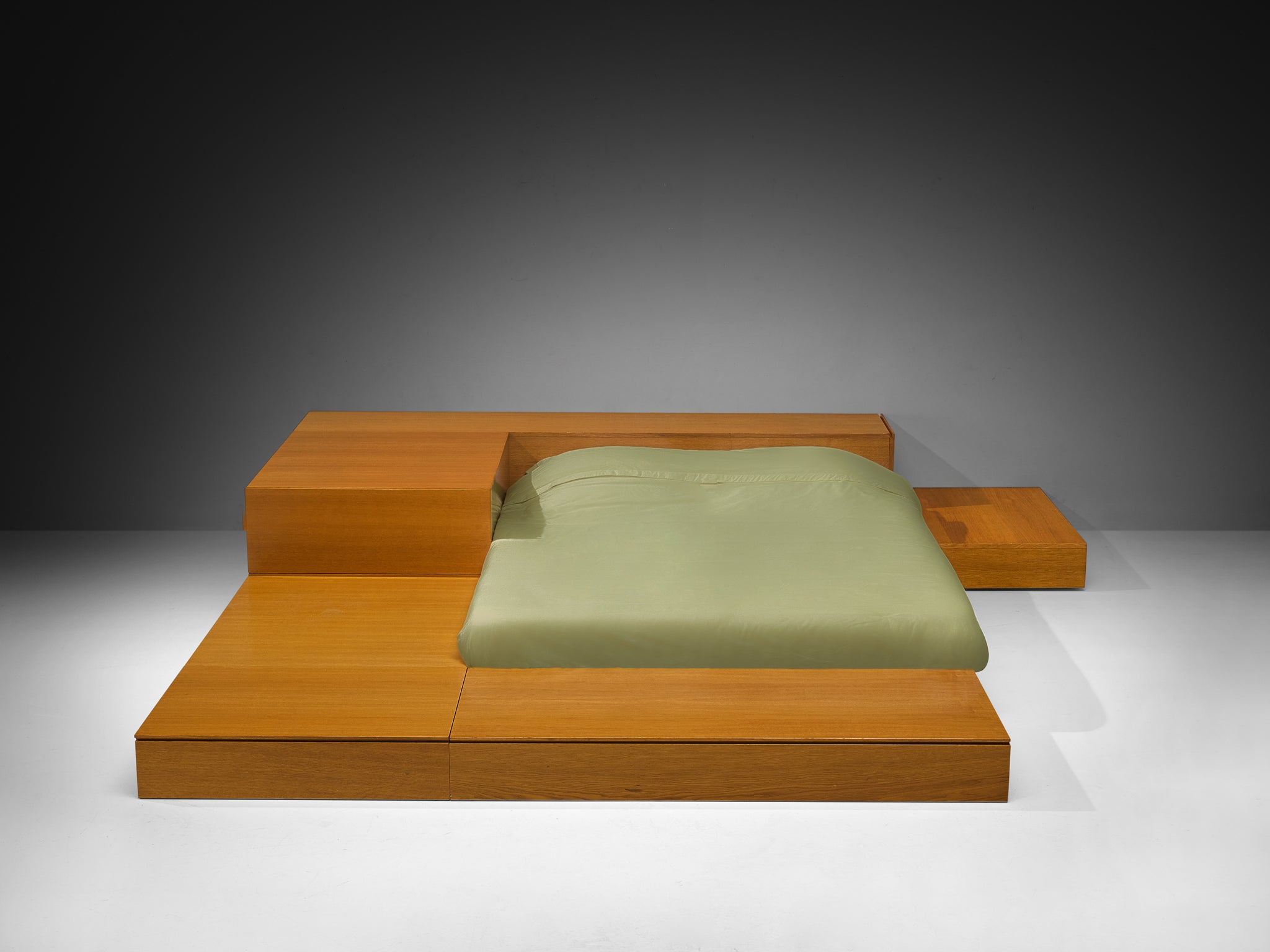 Cini Boeri for Arflex 'Tuttoletto' Queen Bed in Oak More Furniture and Collectibles Morentz