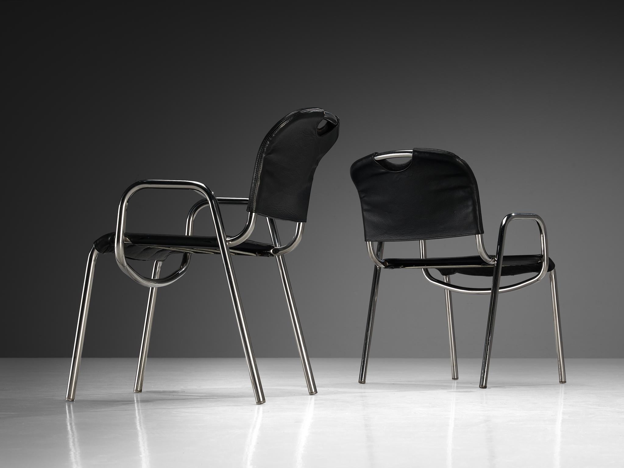 Achille Castiglioni for Zanotta Set of Twelve 'Castiglia' Dining Chairs seating Morentz