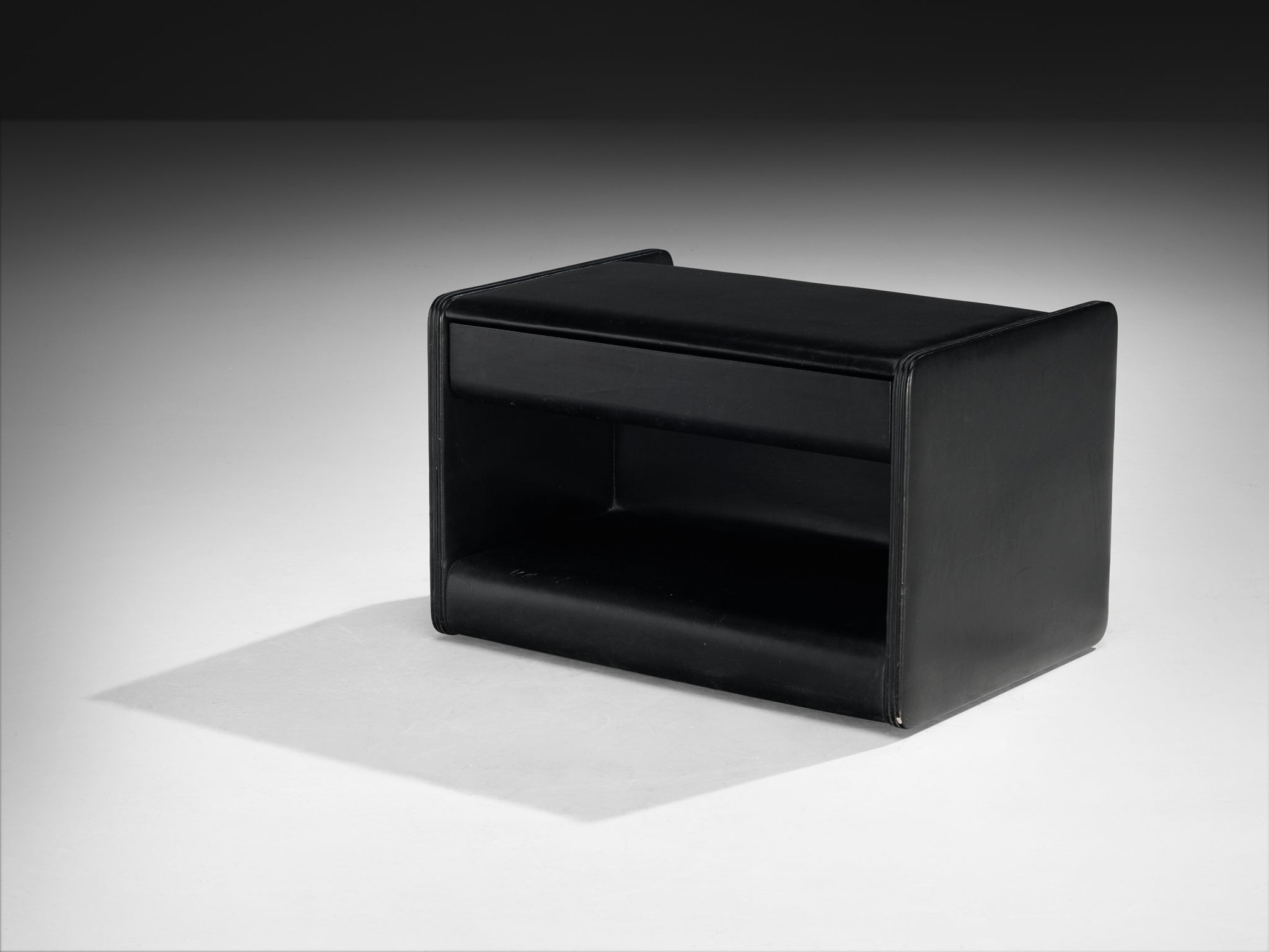 Luigi Massoni for Poltrona Frau Night Stands or Side Tables in Black Leather More Furniture and Collectibles Morentz