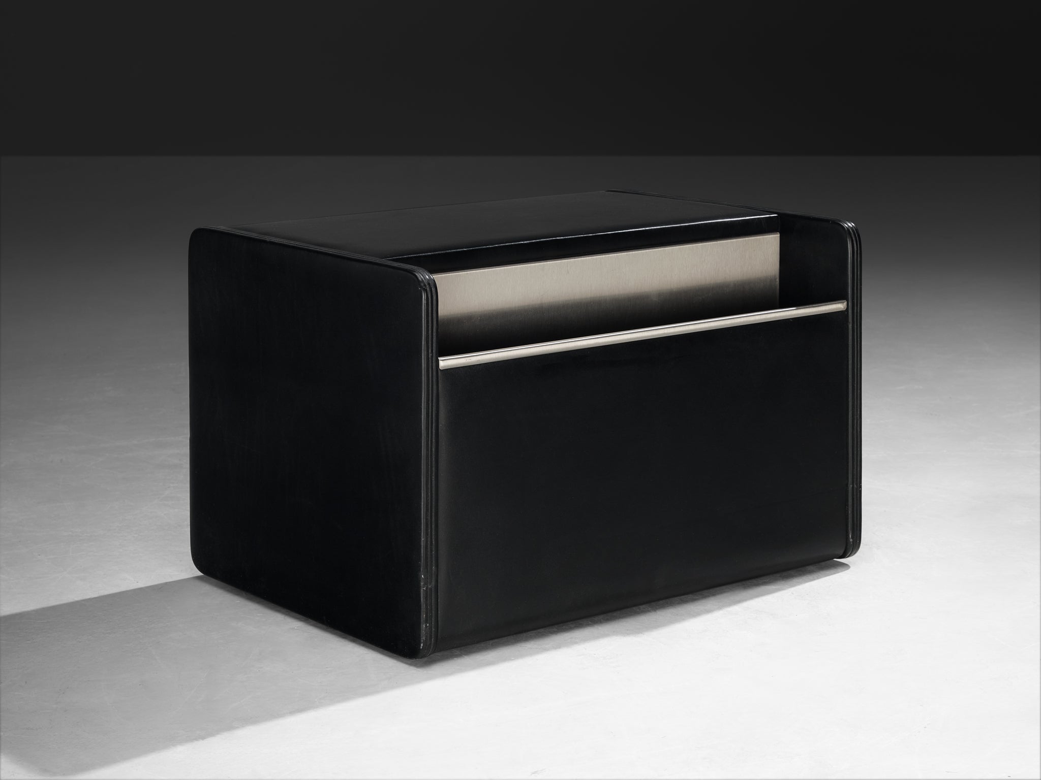 Luigi Massoni for Poltrona Frau Night Stands or Side Tables in Black Leather More Furniture and Collectibles Morentz