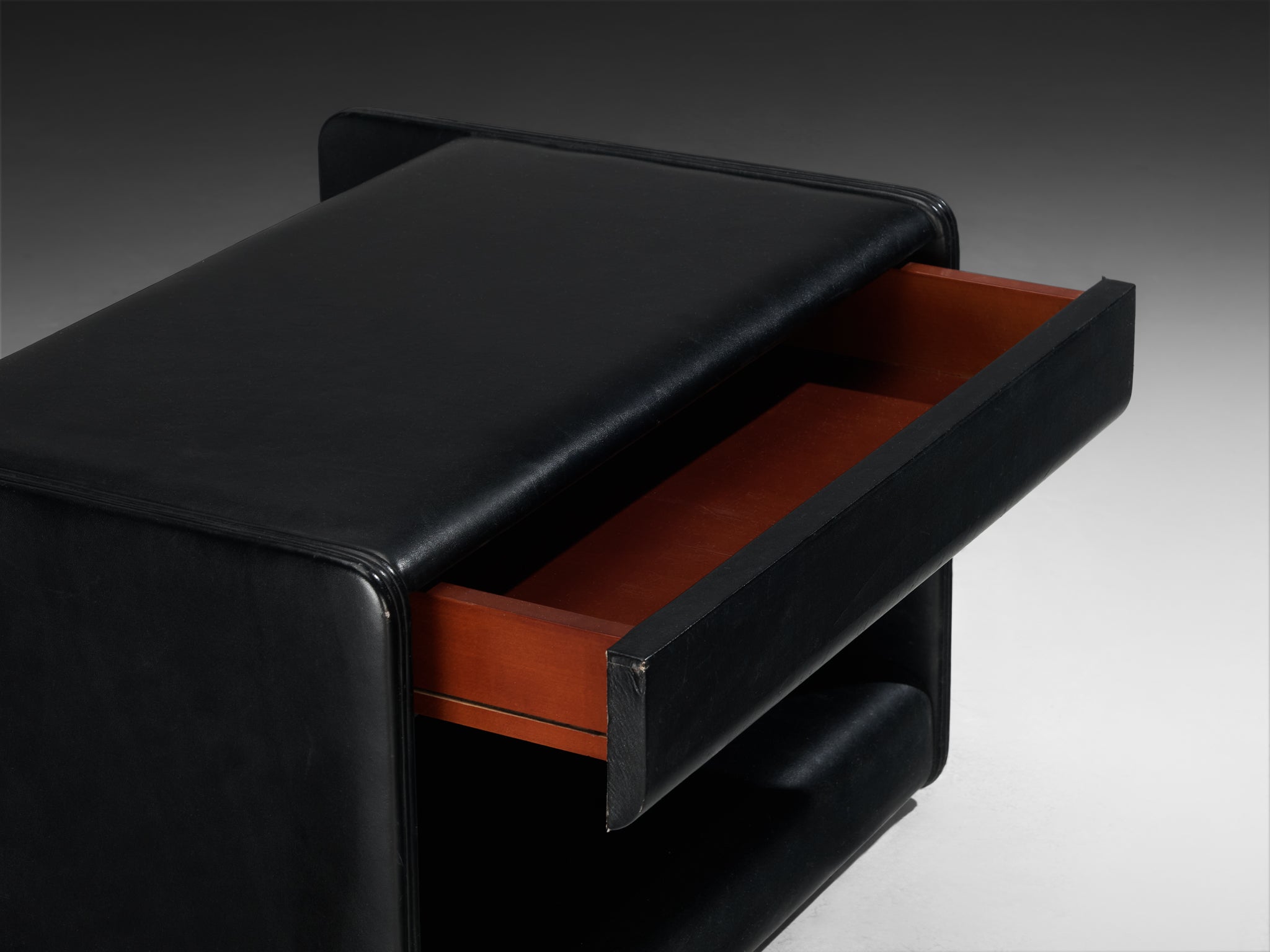 Luigi Massoni for Poltrona Frau Night Stands or Side Tables in Black Leather More Furniture and Collectibles Morentz