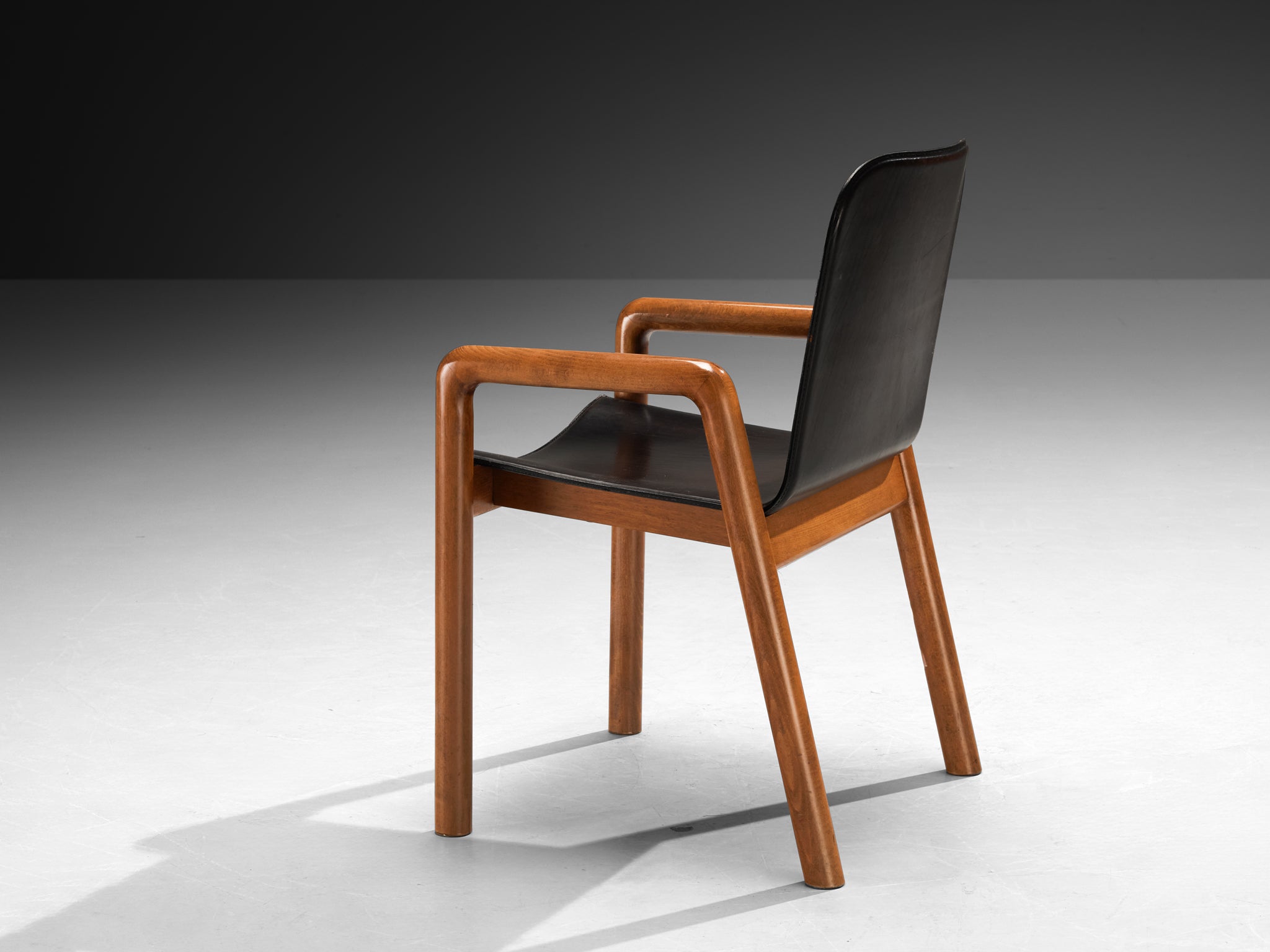 Guido Faleschini for I4 Mariani Set of Ten 'Dilos' Dining Chairs in Leather and Wood Seating Morentz