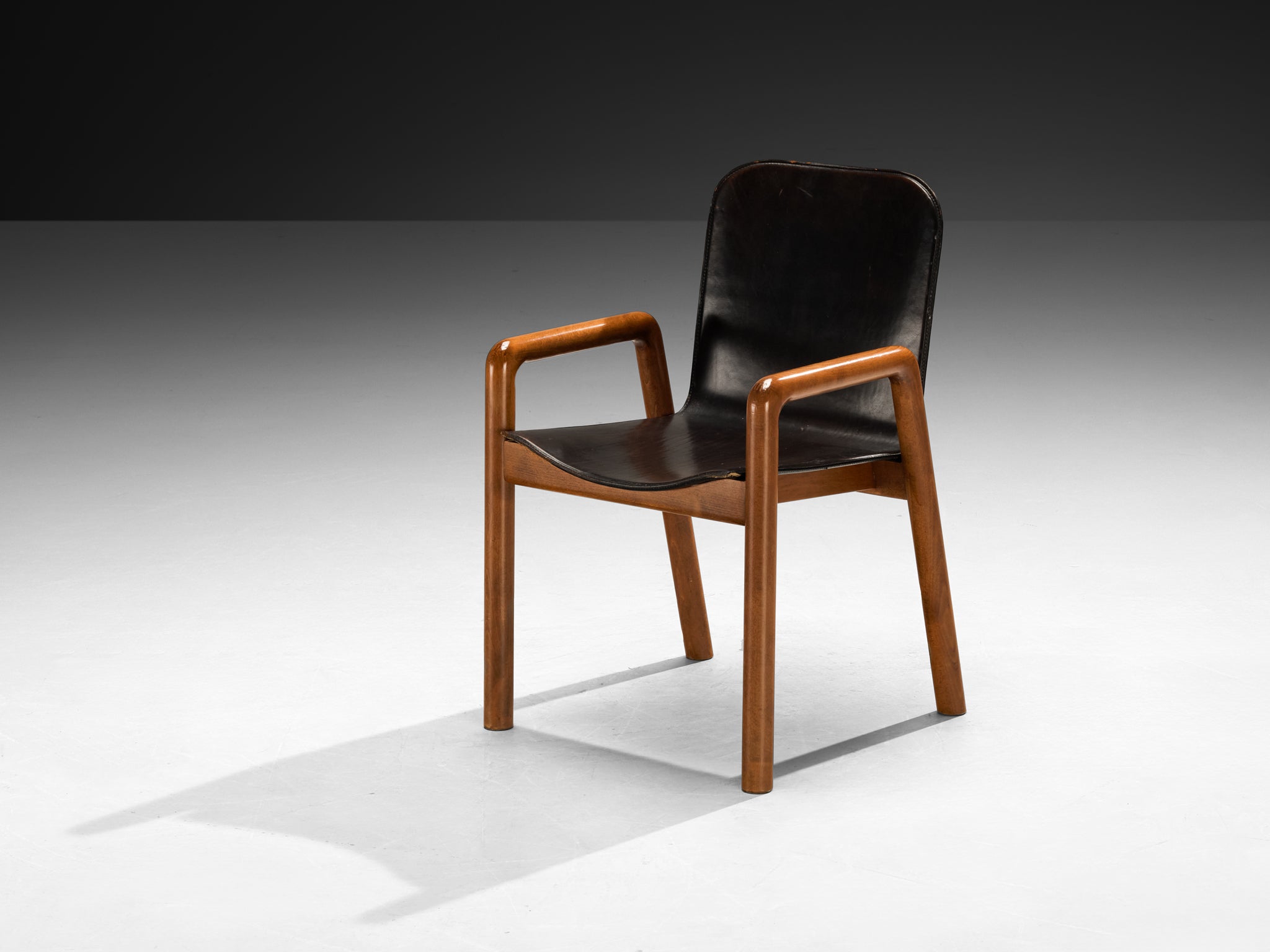 Guido Faleschini for I4 Mariani Set of Ten 'Dilos' Dining Chairs in Leather and Wood Seating Morentz