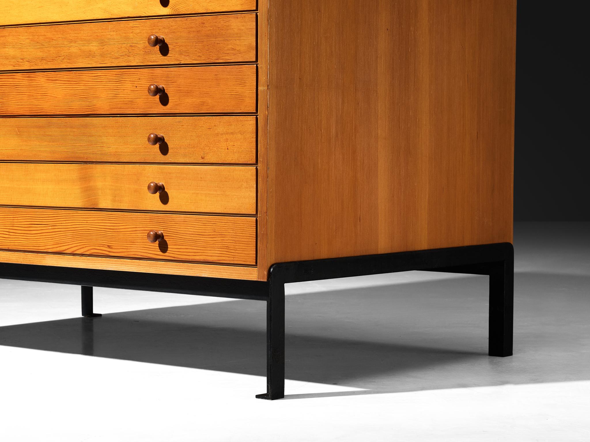 Jørgen Magnussen for Peder Pedersen Chest of Drawers in Pine and Iron case pieces and storage cabinets Morentz