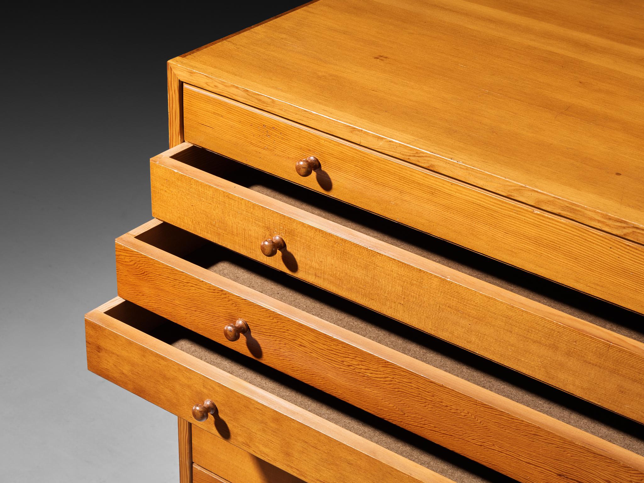 Jørgen Magnussen for Peder Pedersen Chest of Drawers in Pine and Iron case pieces and storage cabinets Morentz