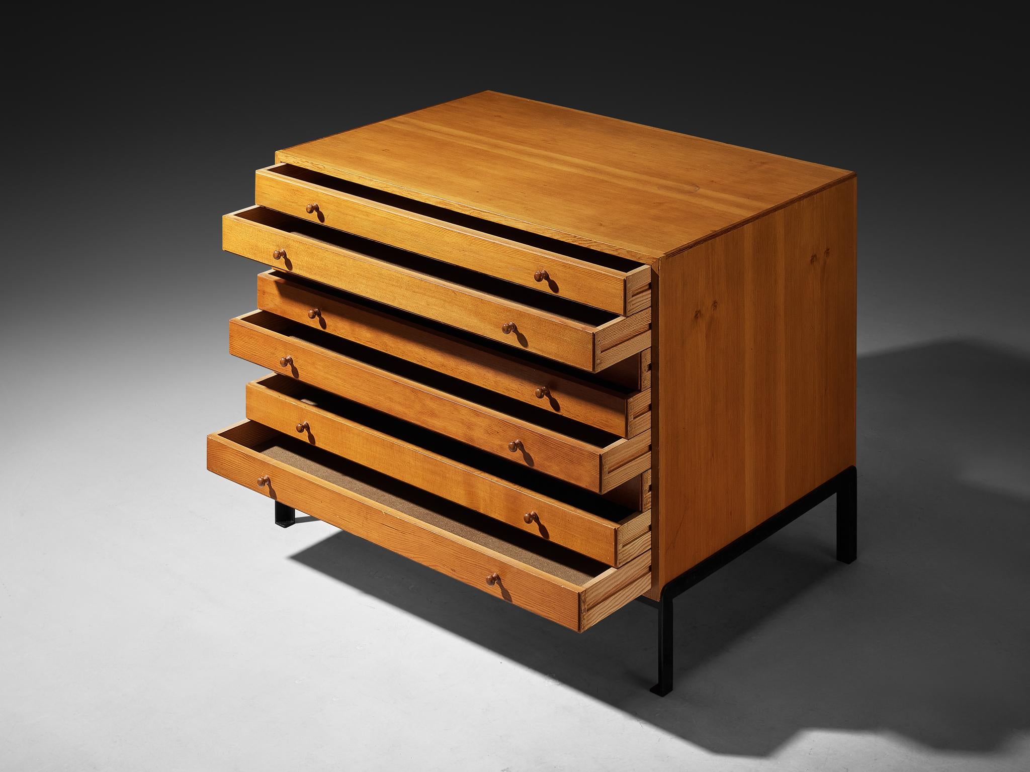 Jørgen Magnussen for Peder Pedersen Chest of Drawers in Pine and Iron case pieces and storage cabinets Morentz